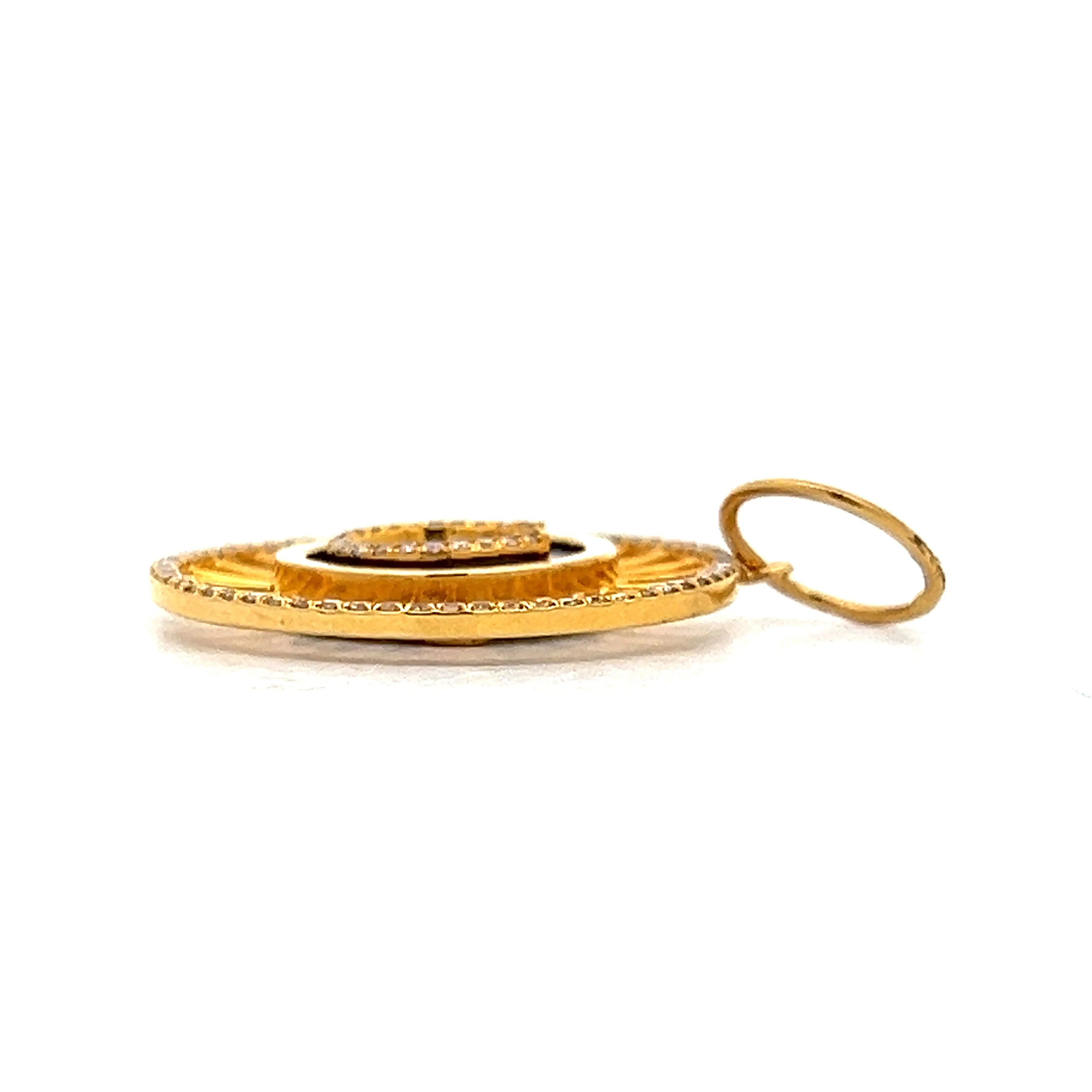 .42 Diamond Horseshoe Pendant Necklace in Yellow Gold - Image 3