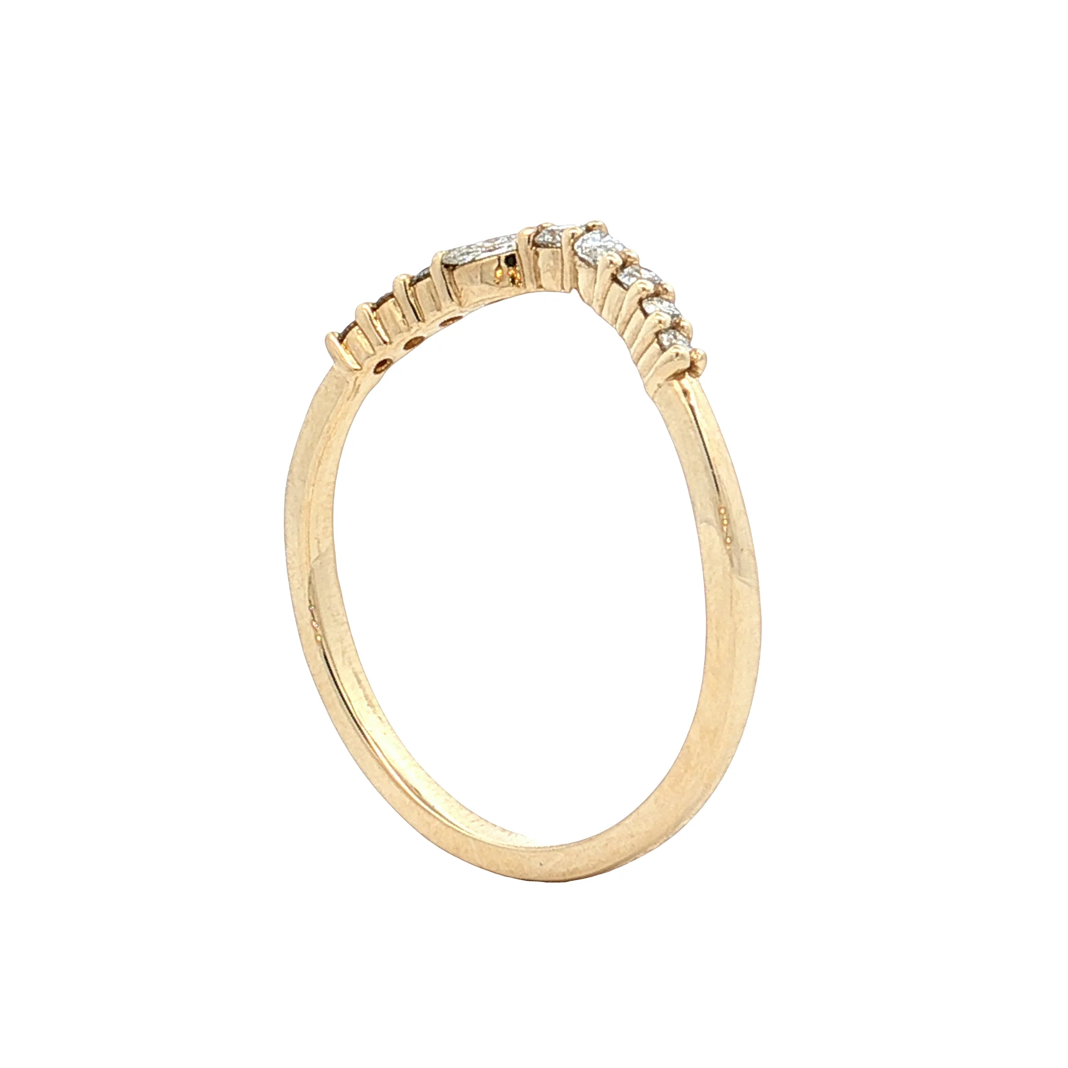 .42 Marquise & Round Diamond Contour Band 14k - Image 5