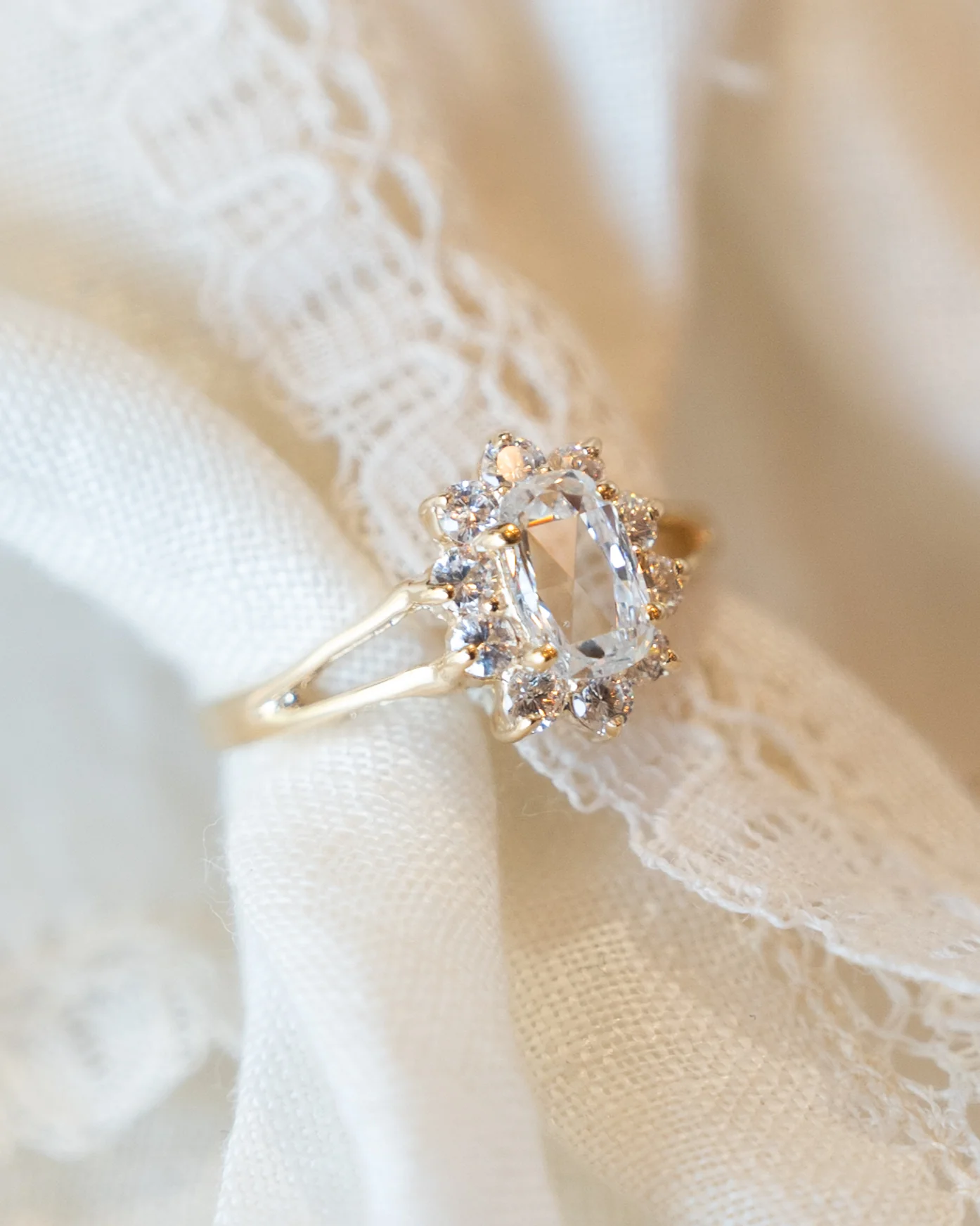.42 Oval Rose Cut Diamond Halo Engagement Ring 10k - Image 6