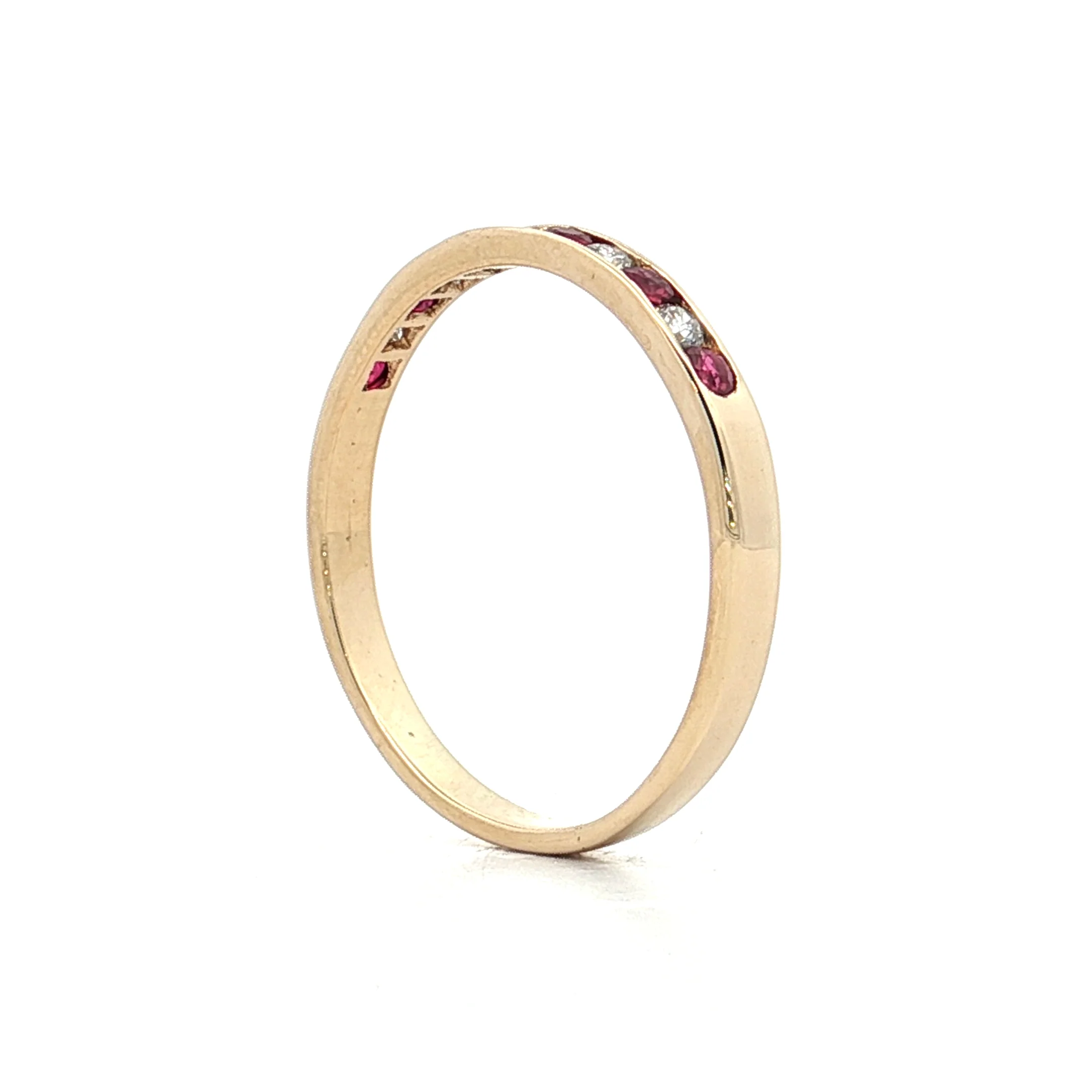 .42 Ruby & Diamond Wedding Band in 14k Yellow Gold - Image 5