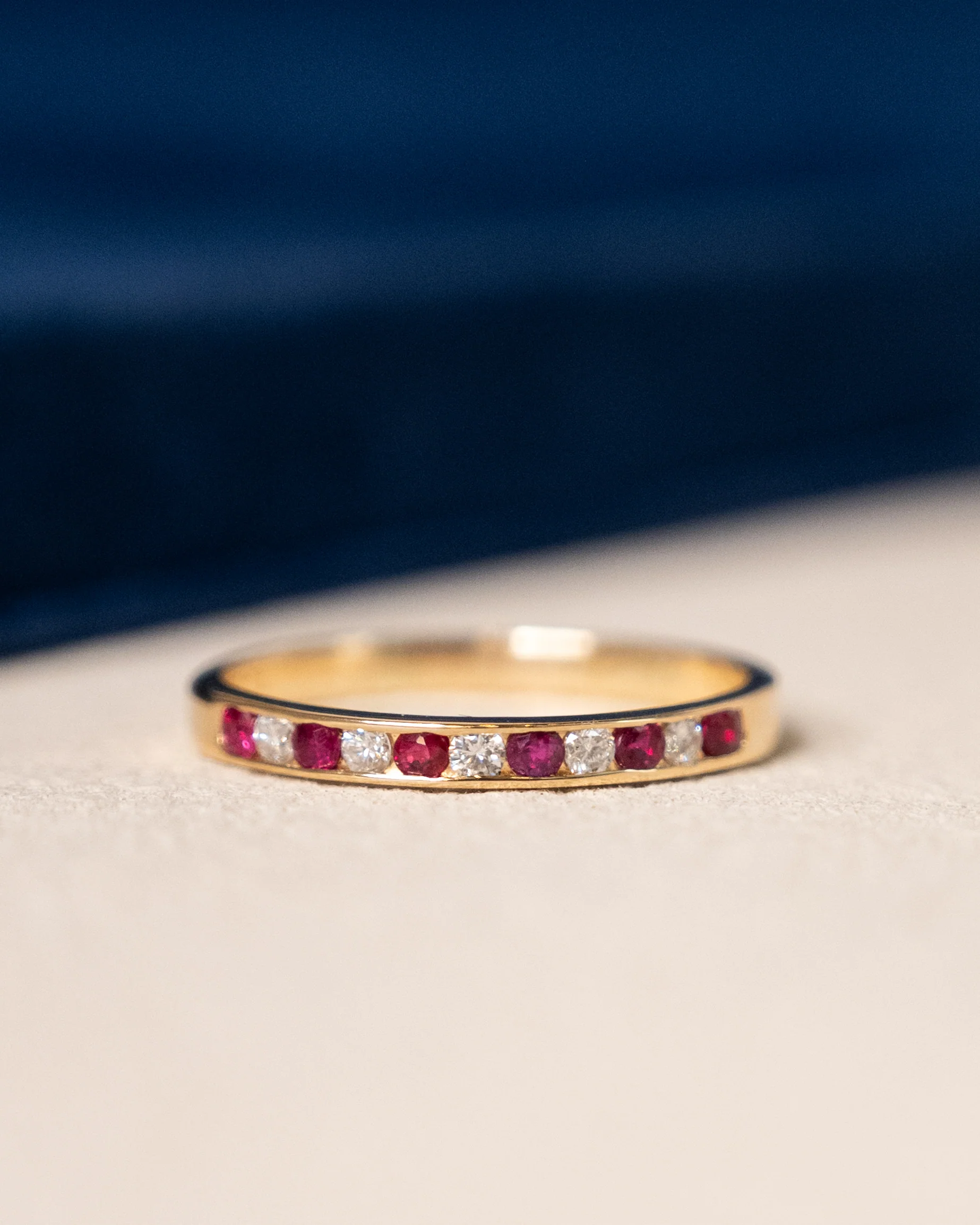 .42 Ruby & Diamond Wedding Band in 14k Yellow Gold - Image 6