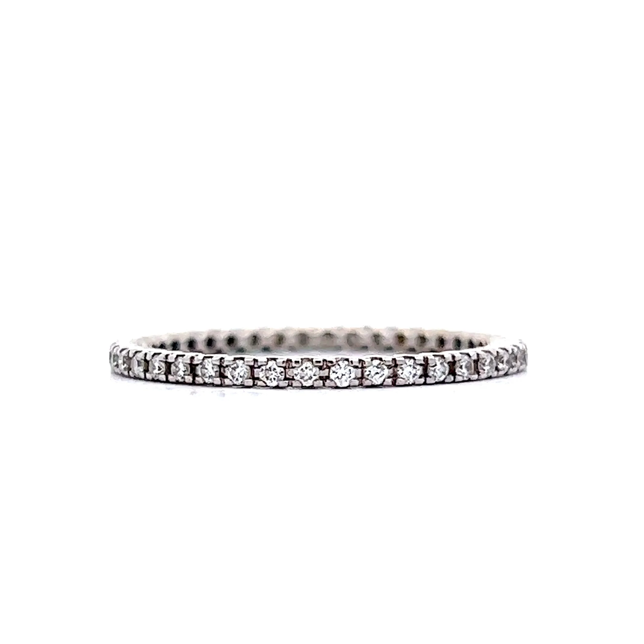 .42 Thin Diamond Eternity Wedding Band in 18k White Gold - Image 2