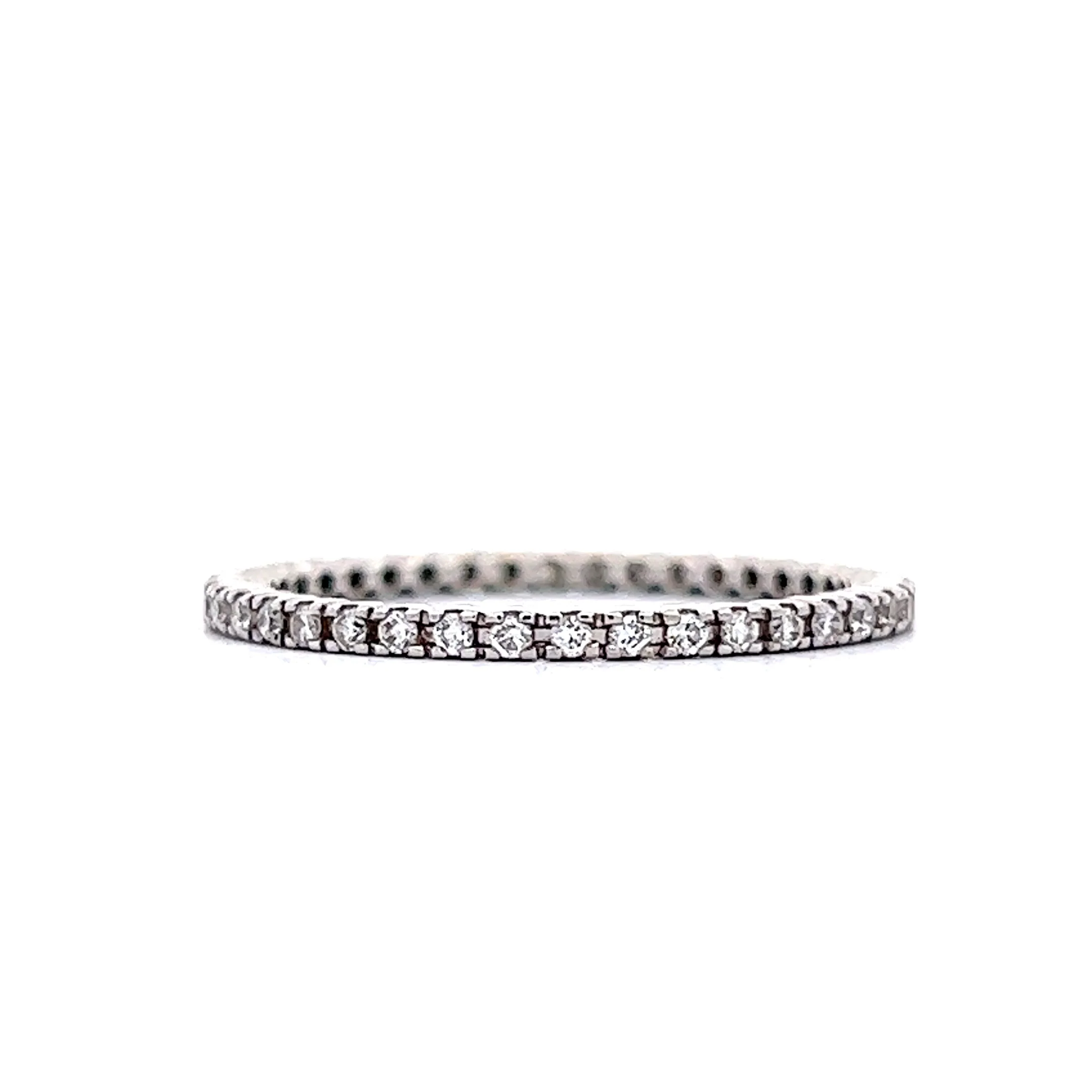 .42 Thin Diamond Eternity Wedding Band in 18k White Gold - Image 3