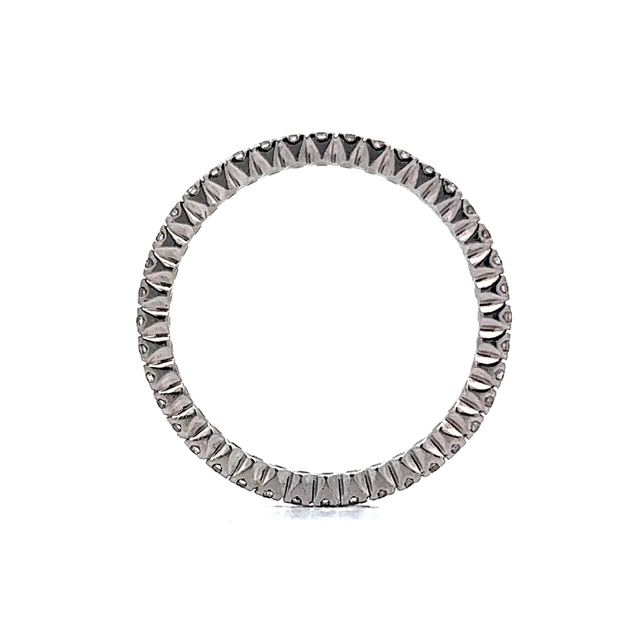 .42 Thin Diamond Eternity Wedding Band in 18k White Gold - Image 4
