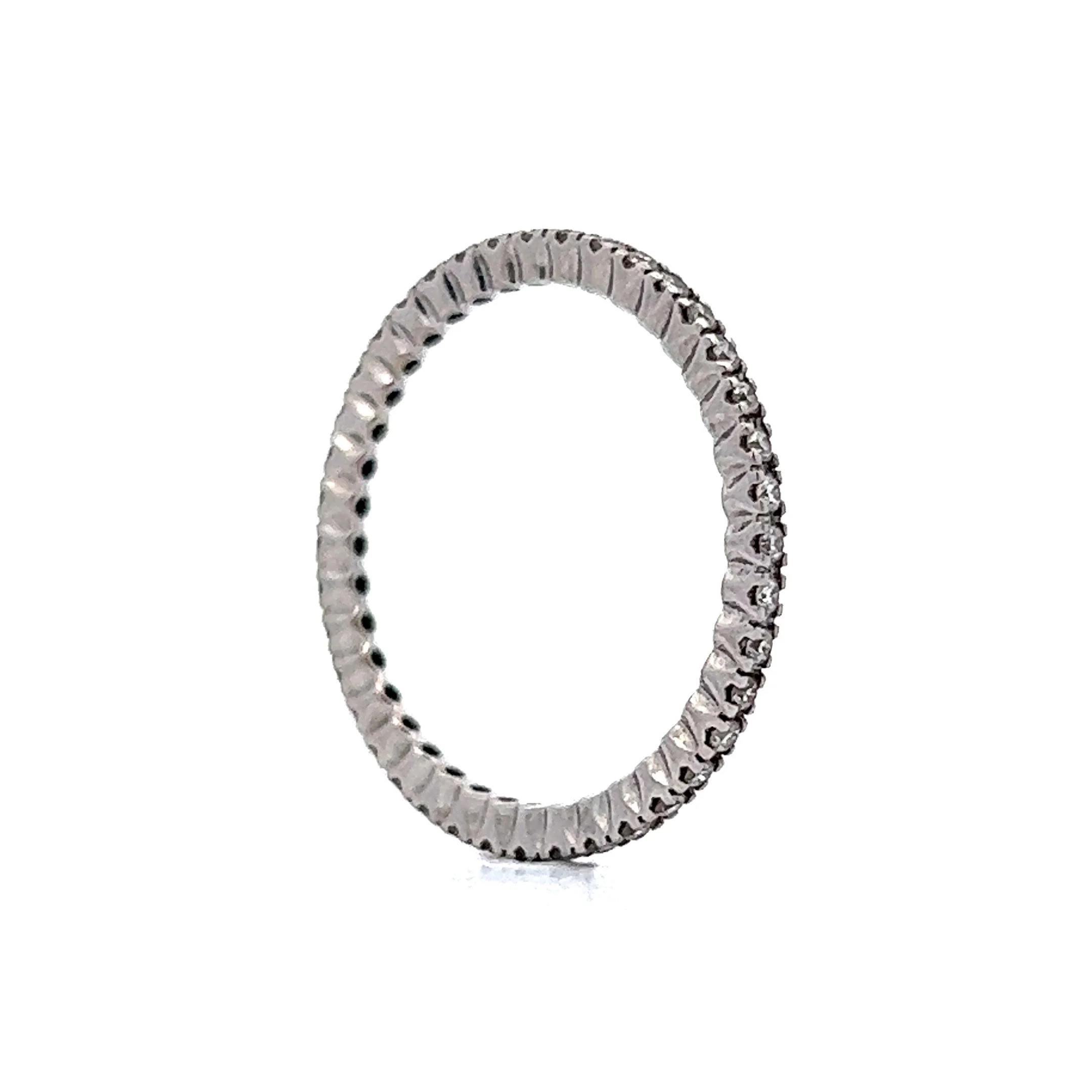 .42 Thin Diamond Eternity Wedding Band in 18k White Gold - Image 5
