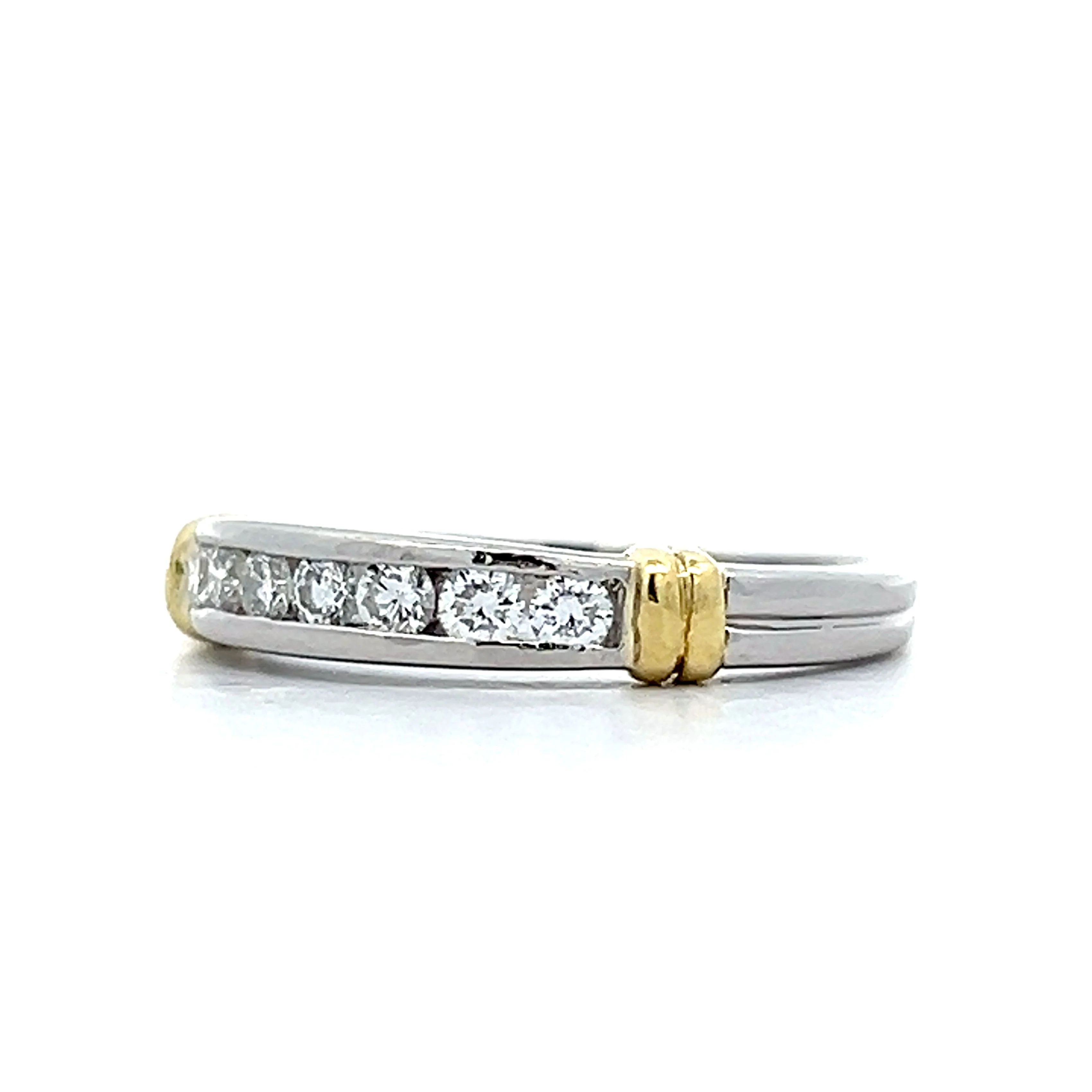 .42 Two-Tone Diamond Wedding Band in Platinum & 18k - Image 2