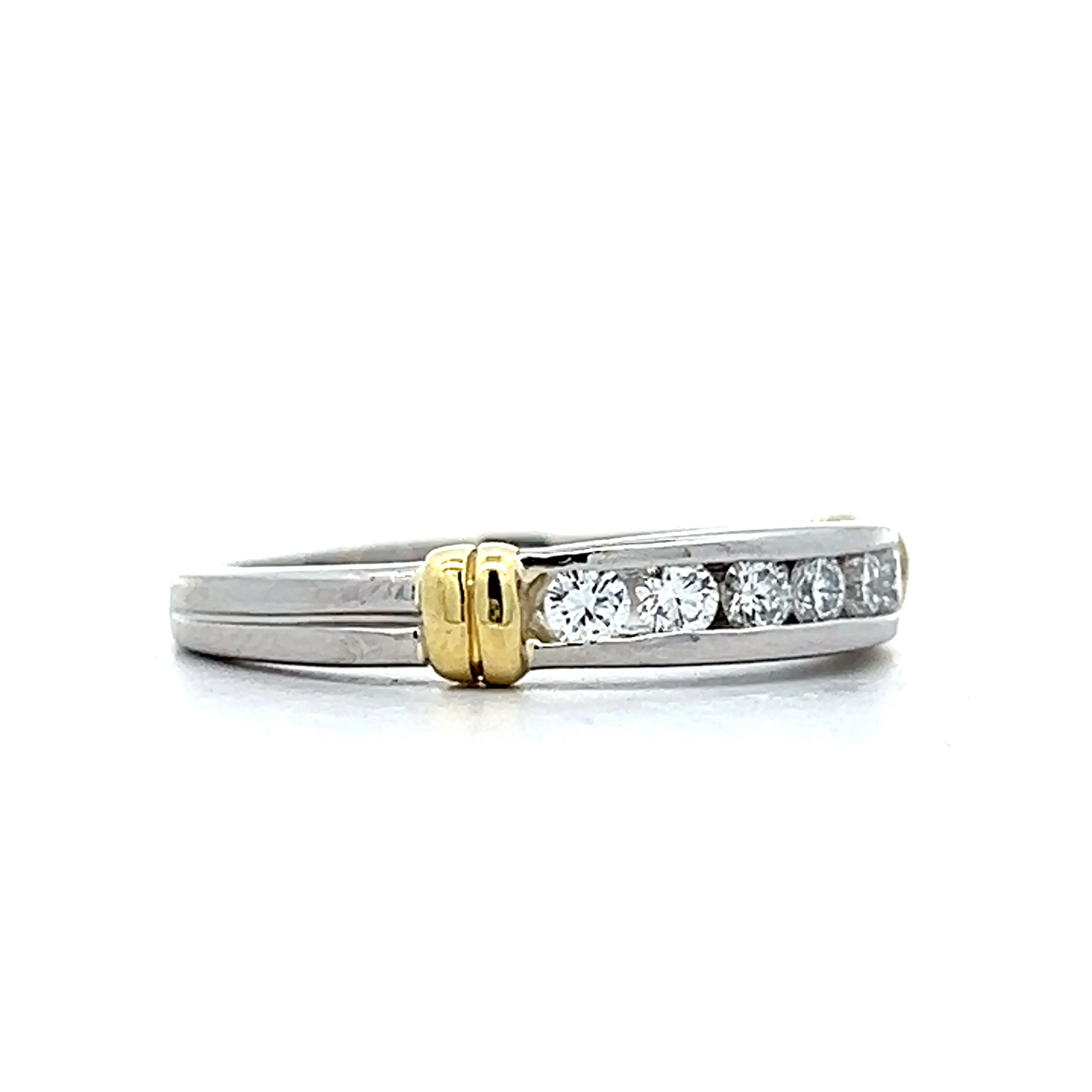 .42 Two-Tone Diamond Wedding Band in Platinum & 18k - Image 3