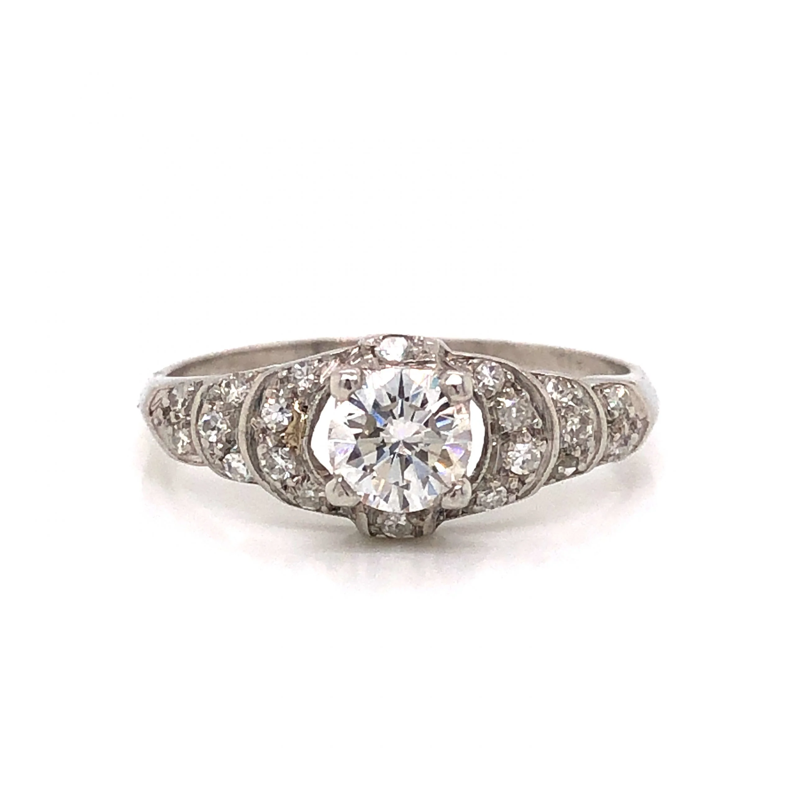.43 Antique Art Deco Diamond Engagement Ring in Platinum