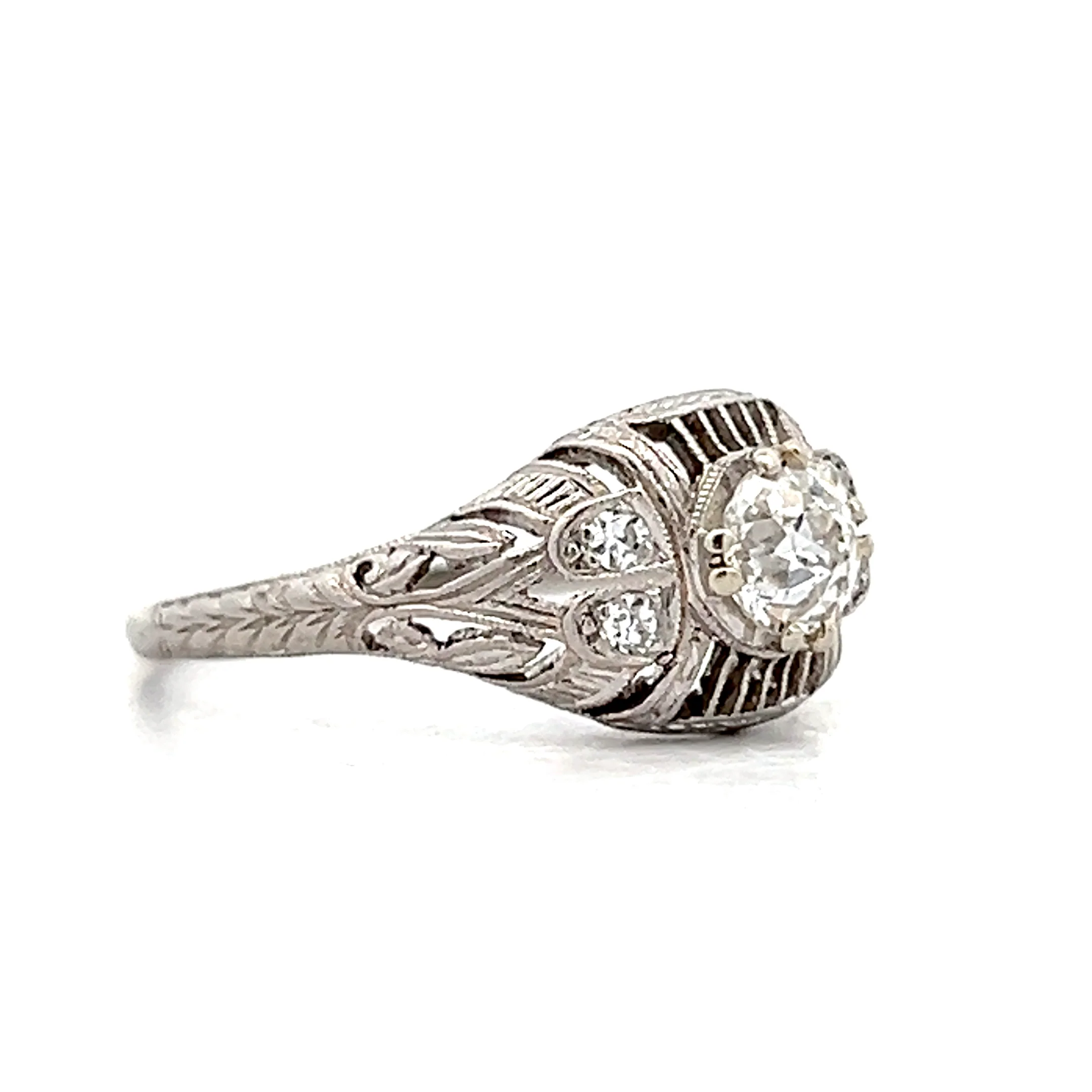 .43 Antique Art Deco Engagement Ring in Platinum - Image 3