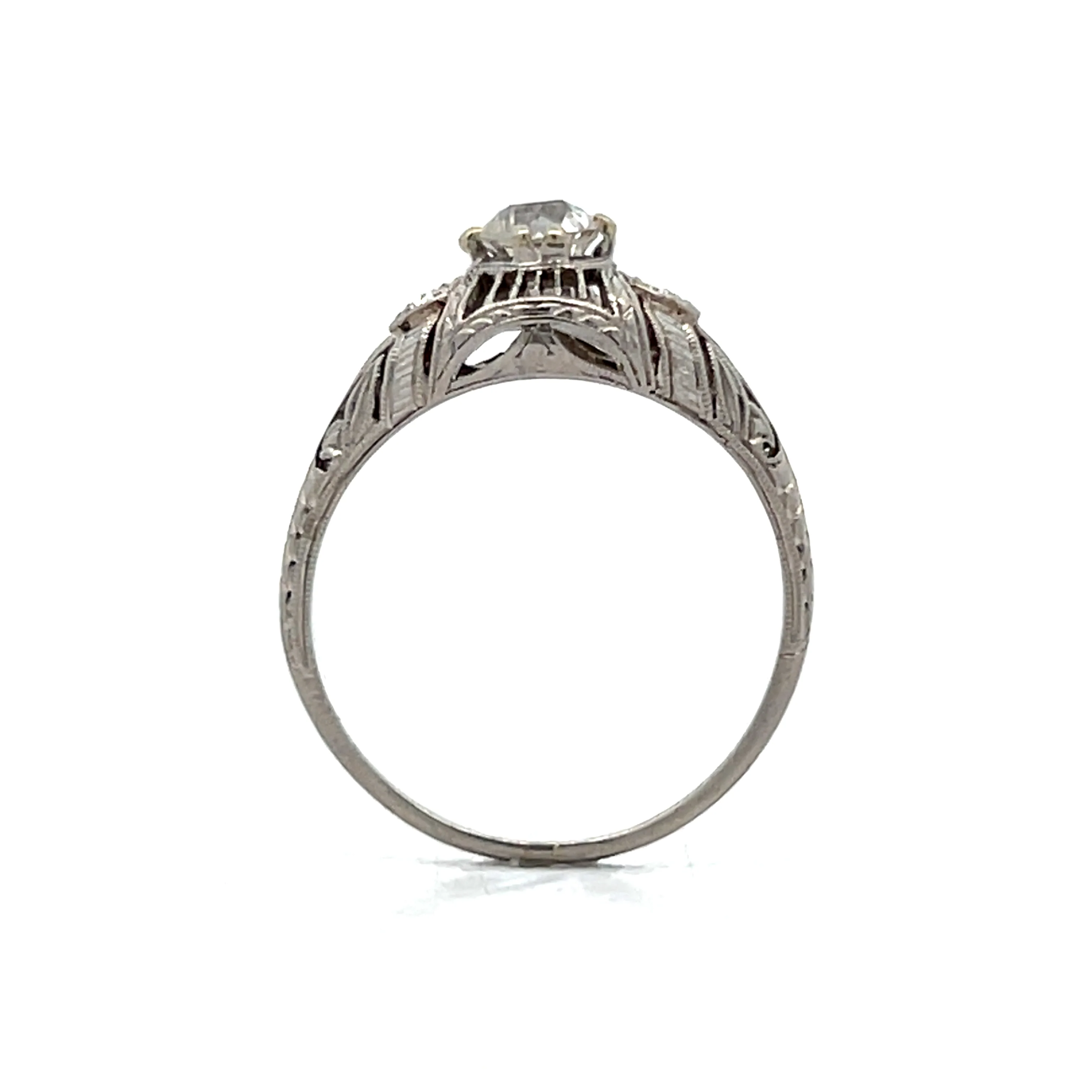 .43 Antique Art Deco Engagement Ring in Platinum - Image 4