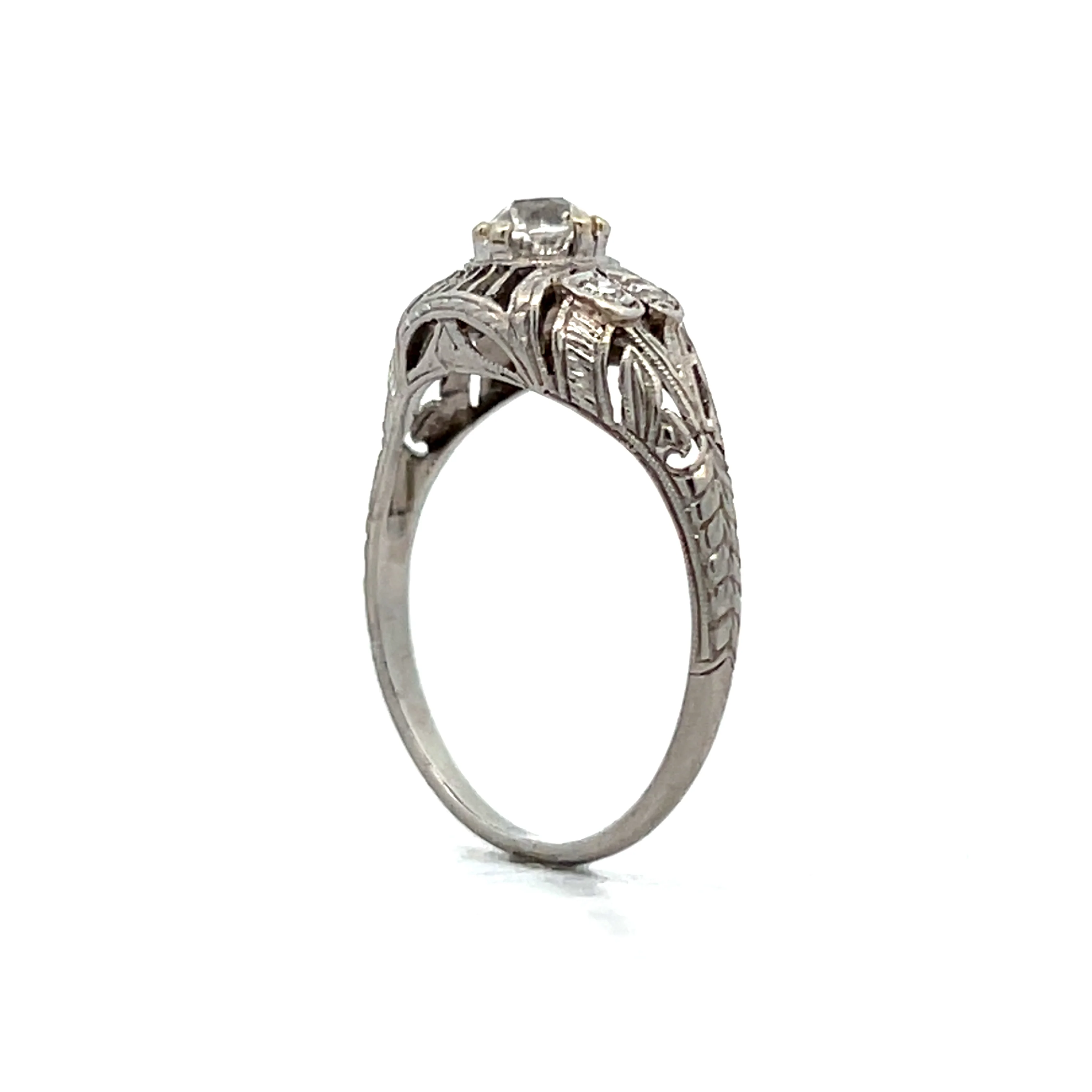 .43 Antique Art Deco Engagement Ring in Platinum - Image 5