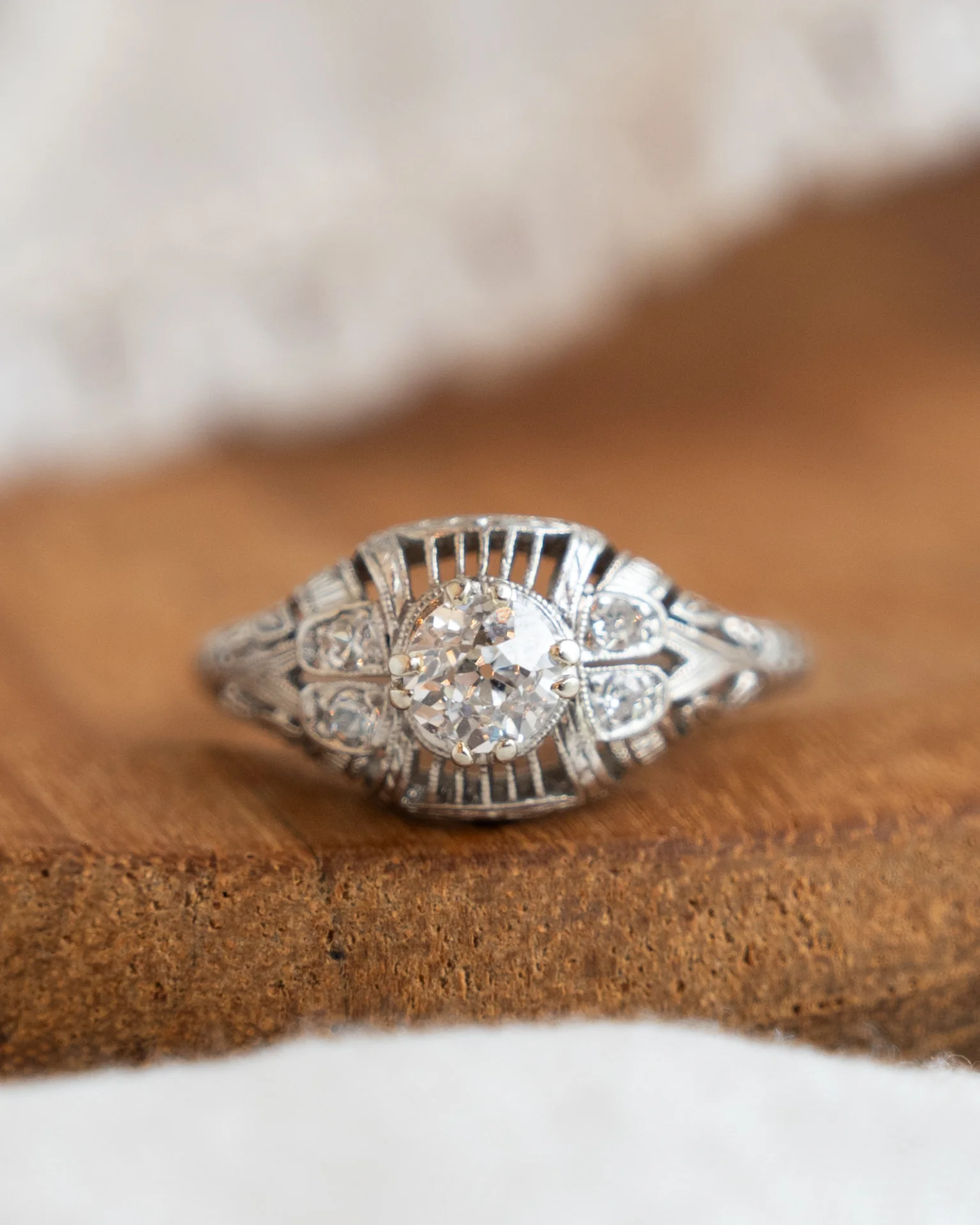 .43 Antique Art Deco Engagement Ring in Platinum - Image 6