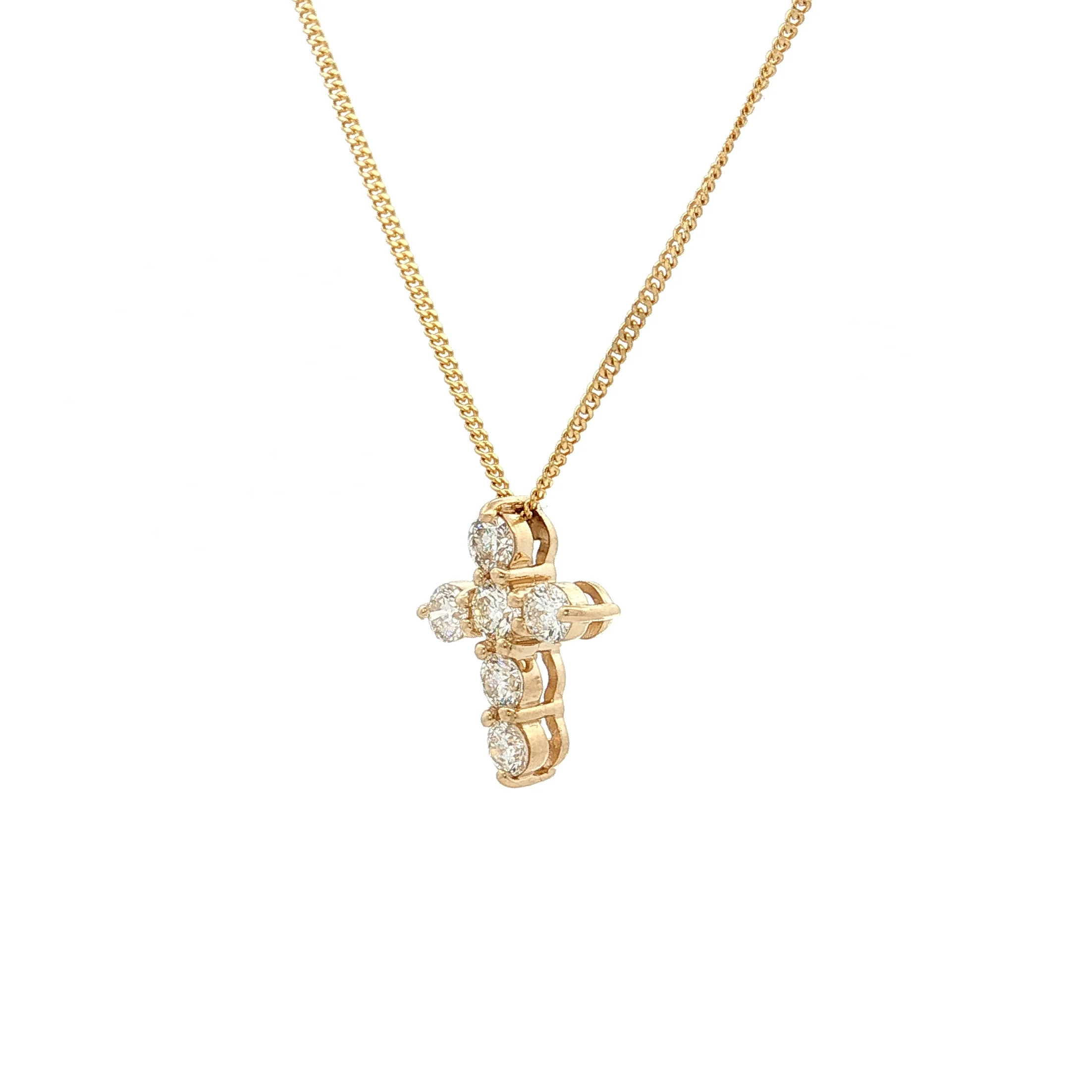 .43 Diamond Cross Pendant 14k Rose Gold - Image 2