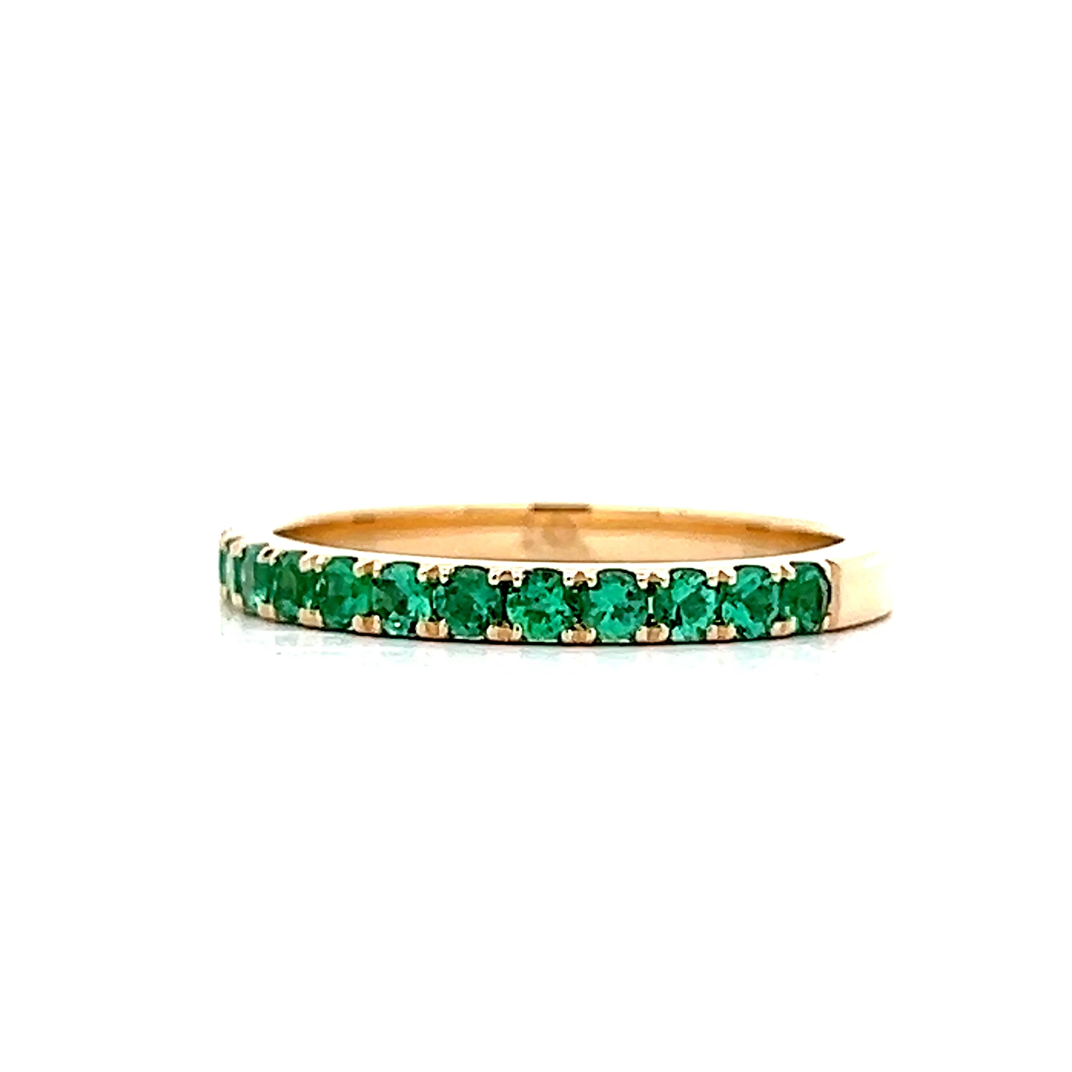 .43 French Set Emerald Eternity Band in 14k - Image 2