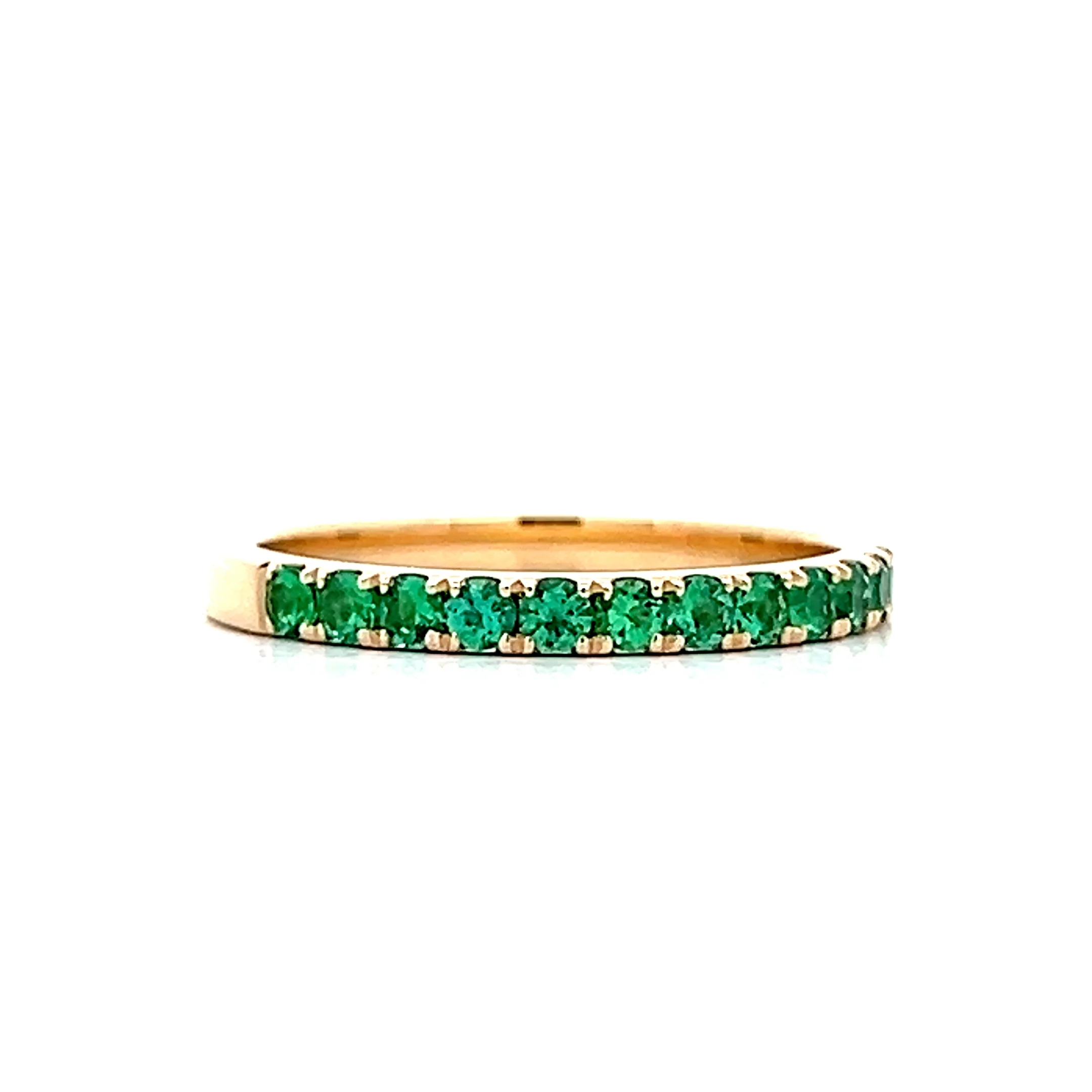 .43 French Set Emerald Eternity Band in 14k - Image 3