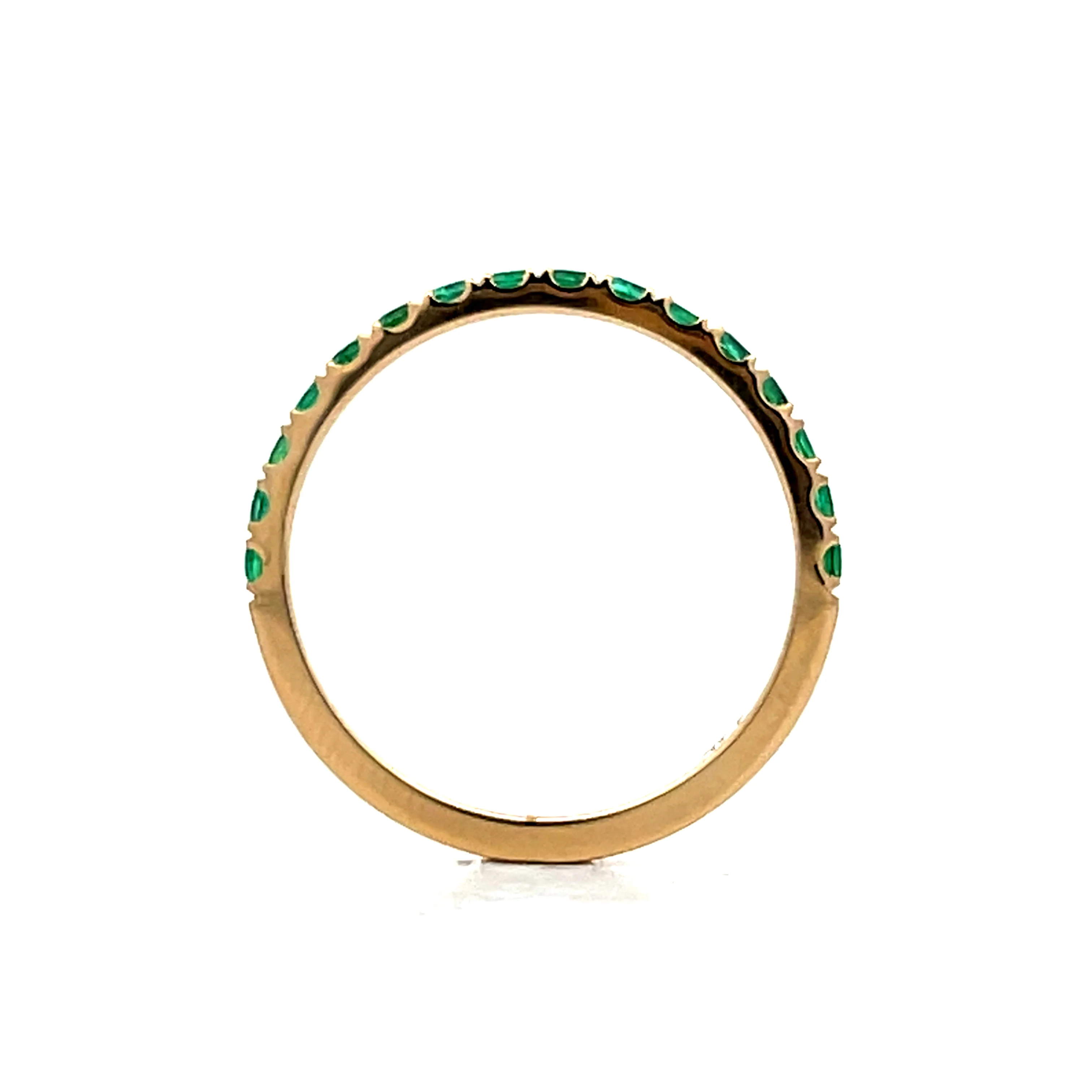 .43 French Set Emerald Eternity Band in 14k - Image 4