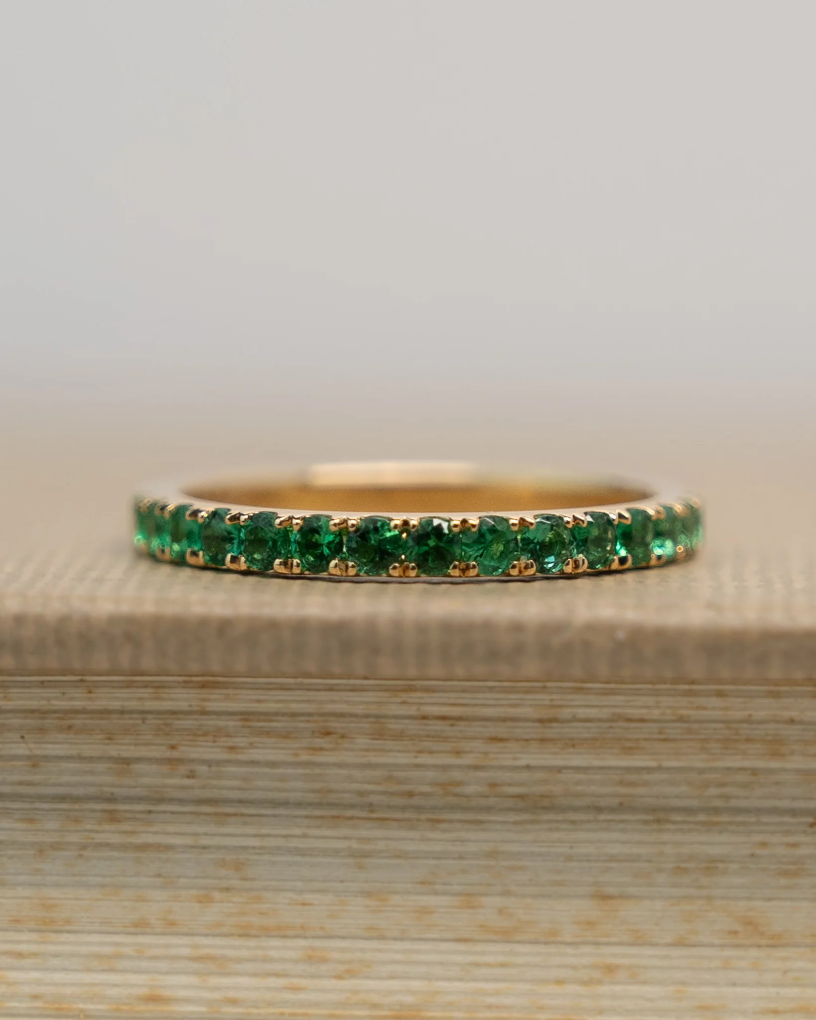 .43 French Set Emerald Eternity Band in 14k - Image 6