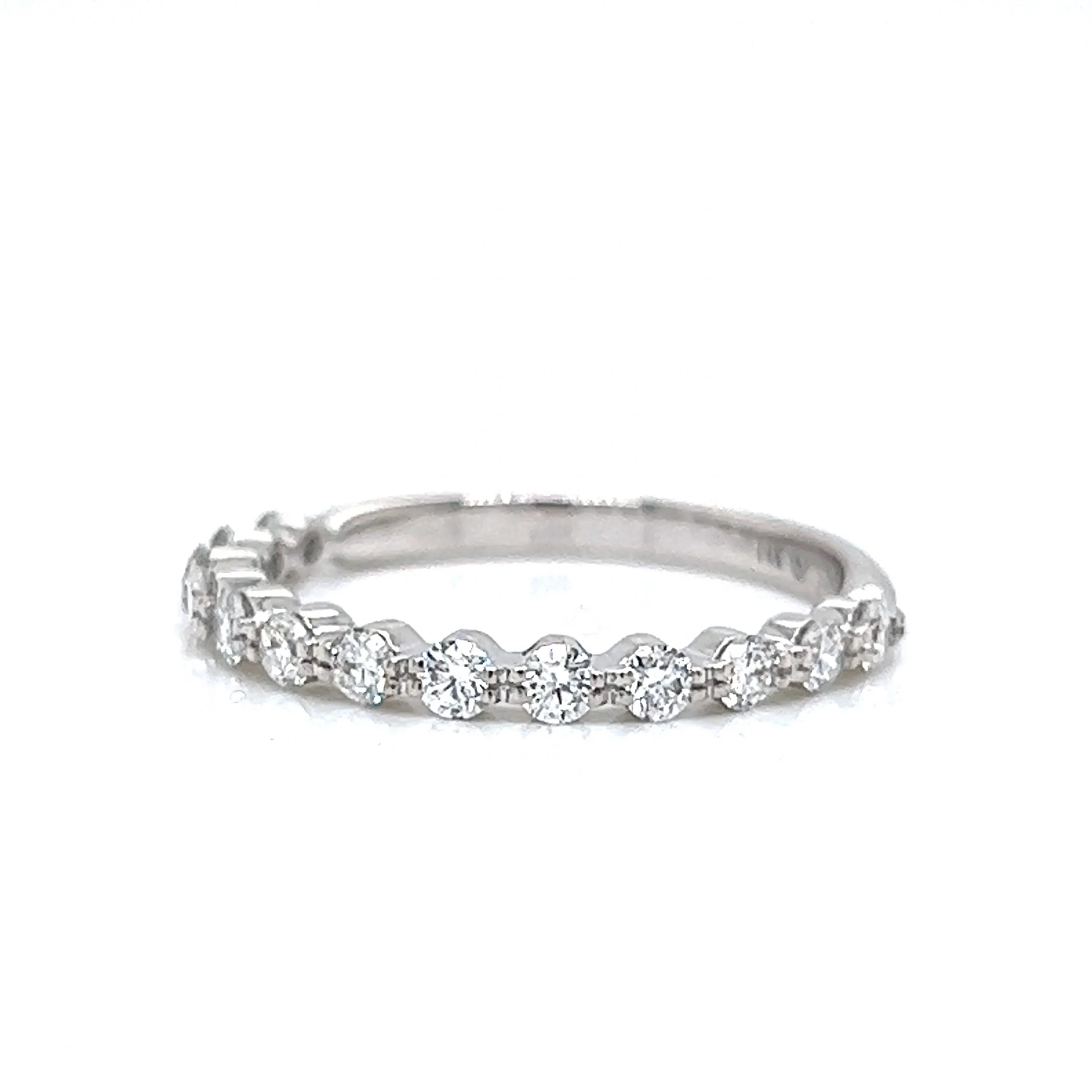.43 Round Brilliant Cut Diamond Wedding Band in 14k White Gold - Image 2