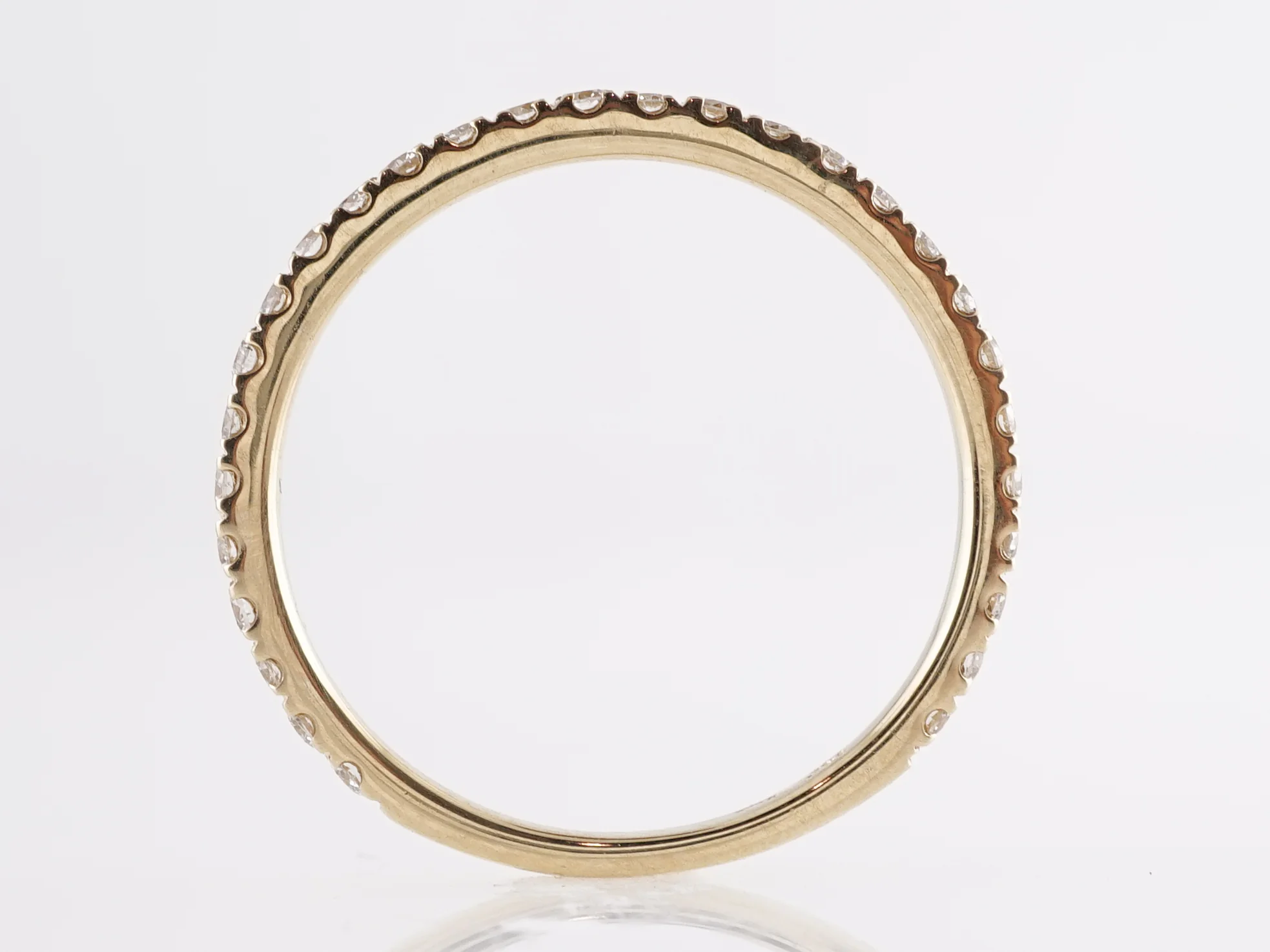 .43 Thin Diamond Wedding Band in 14k Yellow Gold - Image 3