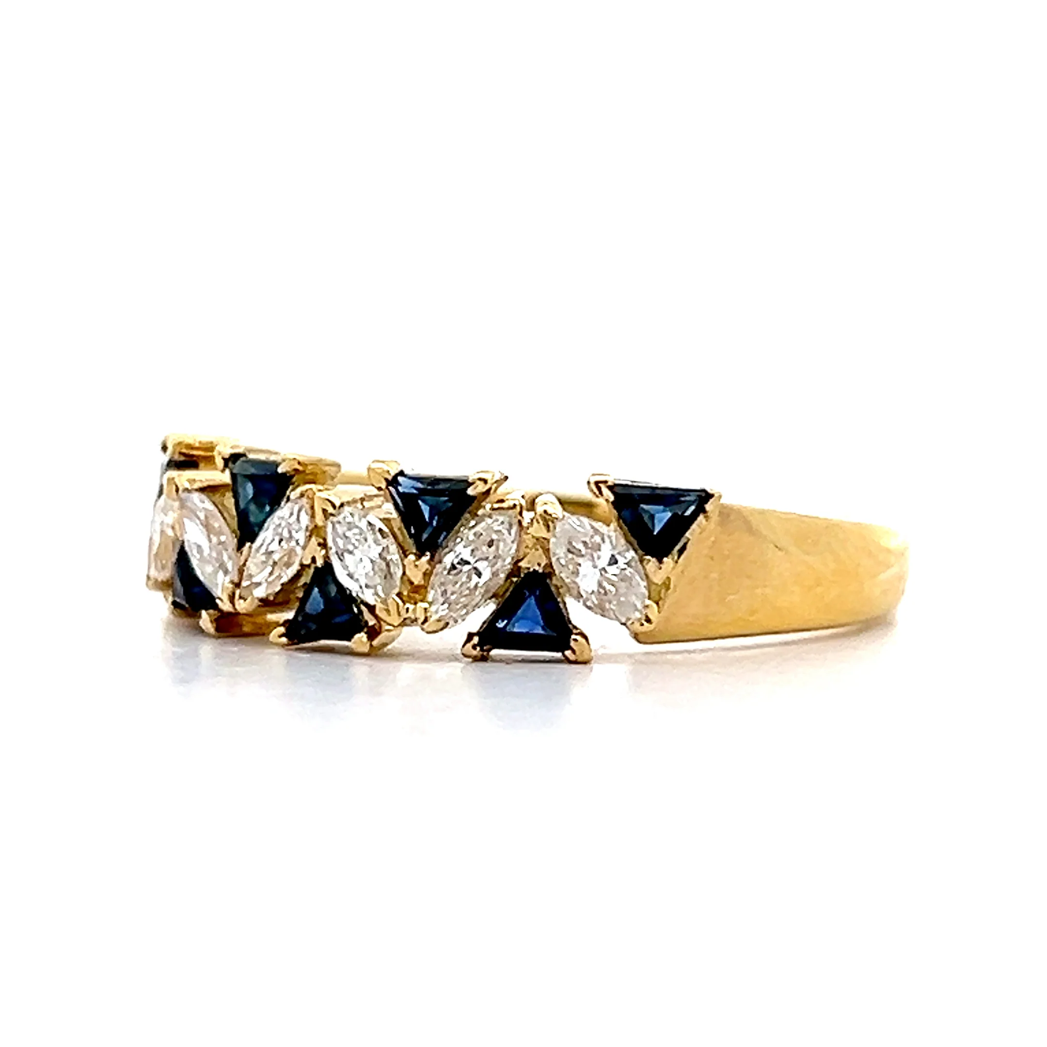 .44 Diamond & Sapphire Stacking Ring in 18k Yellow Gold - Image 2