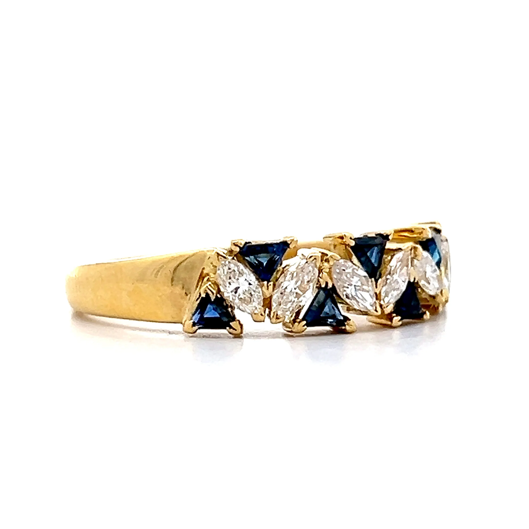 .44 Diamond & Sapphire Stacking Ring in 18k Yellow Gold - Image 3