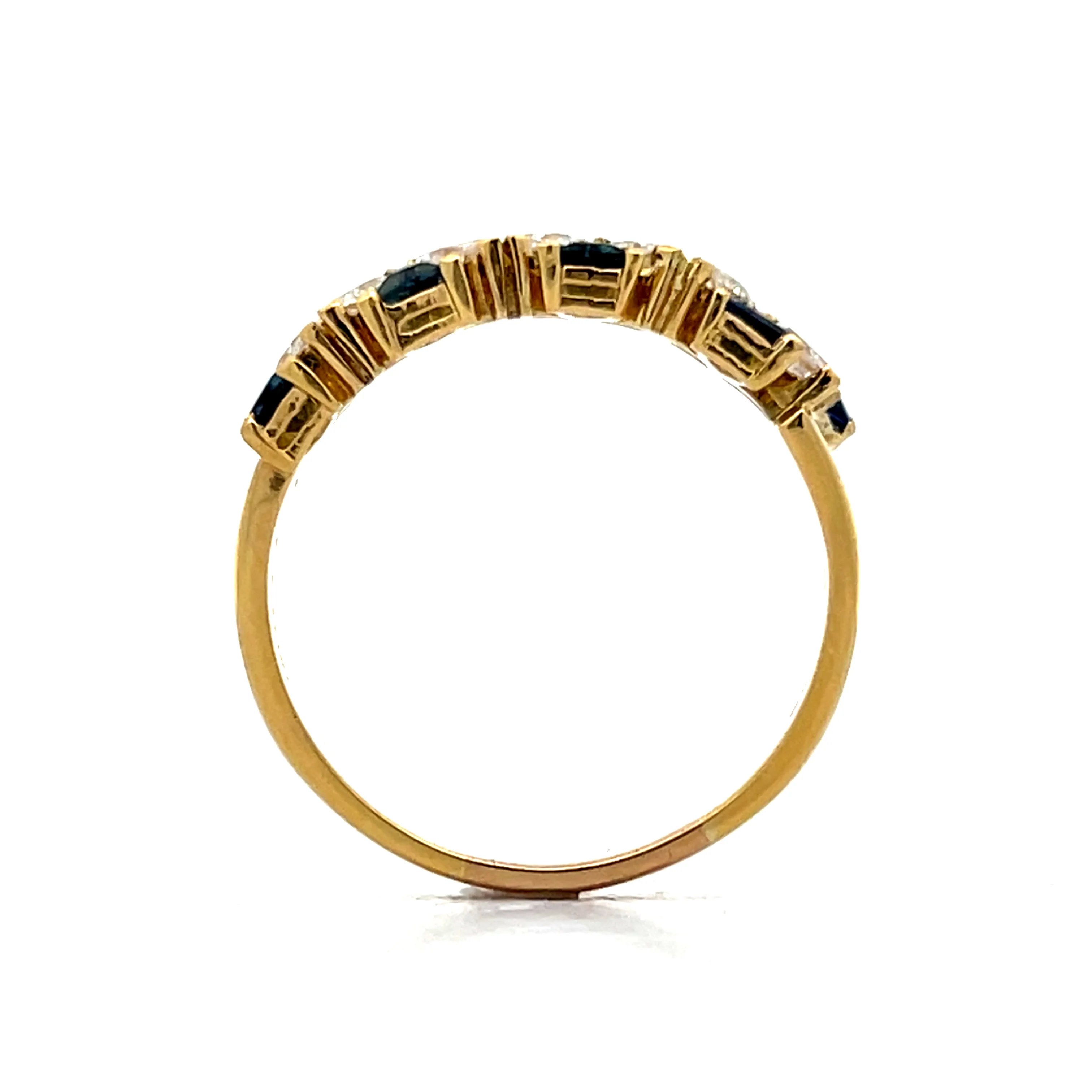.44 Diamond & Sapphire Stacking Ring in 18k Yellow Gold - Image 4