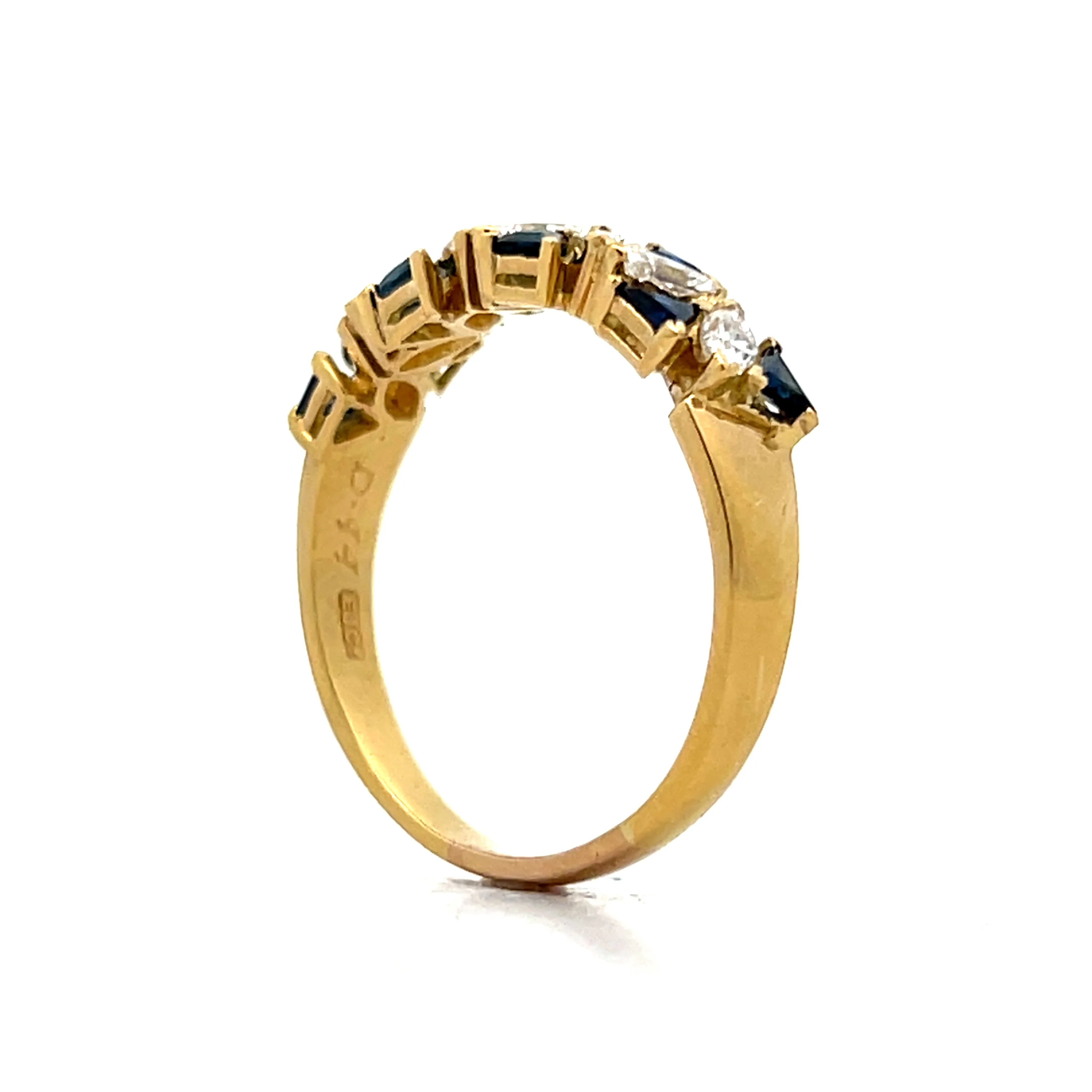 .44 Diamond & Sapphire Stacking Ring in 18k Yellow Gold - Image 5