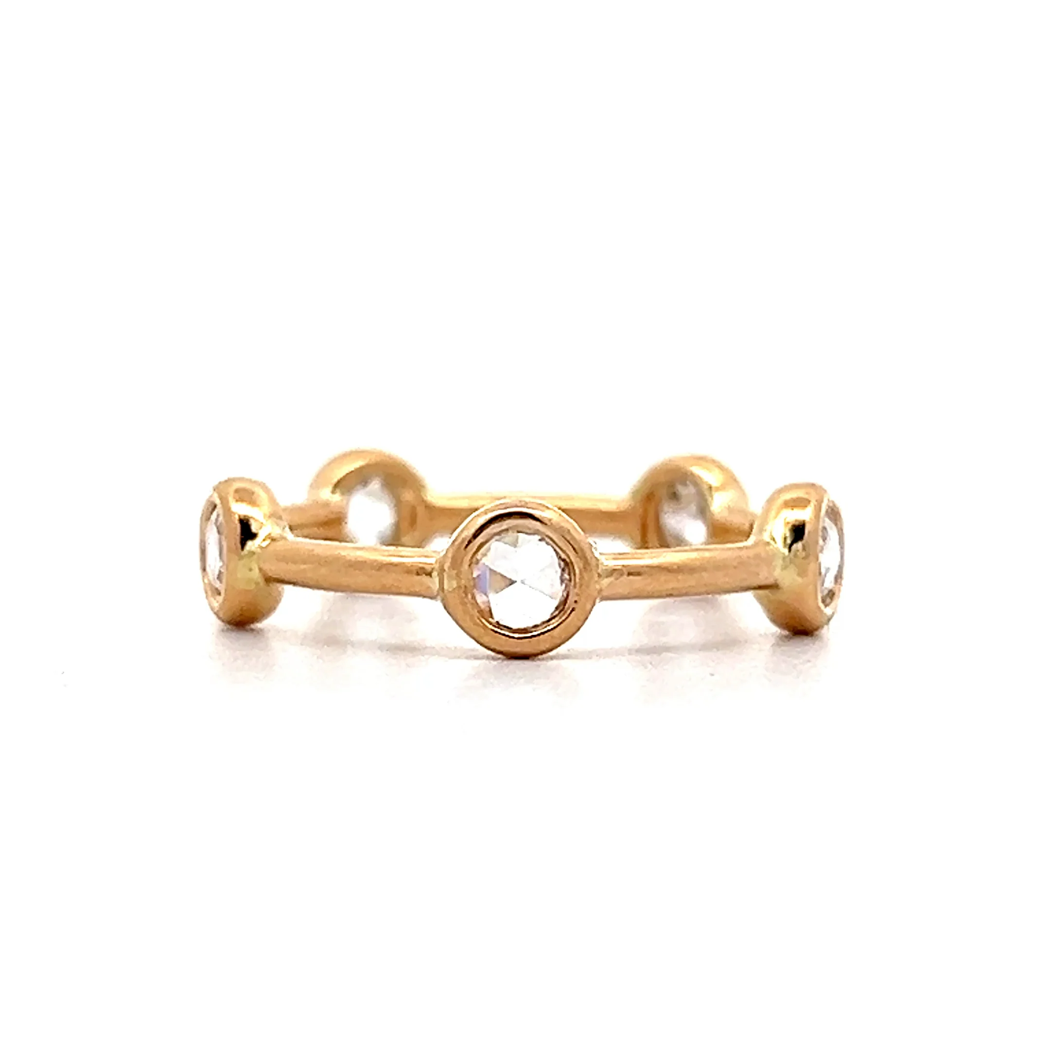 .44 Rose Cut Diamond Station Band in 18k Yellow Gold