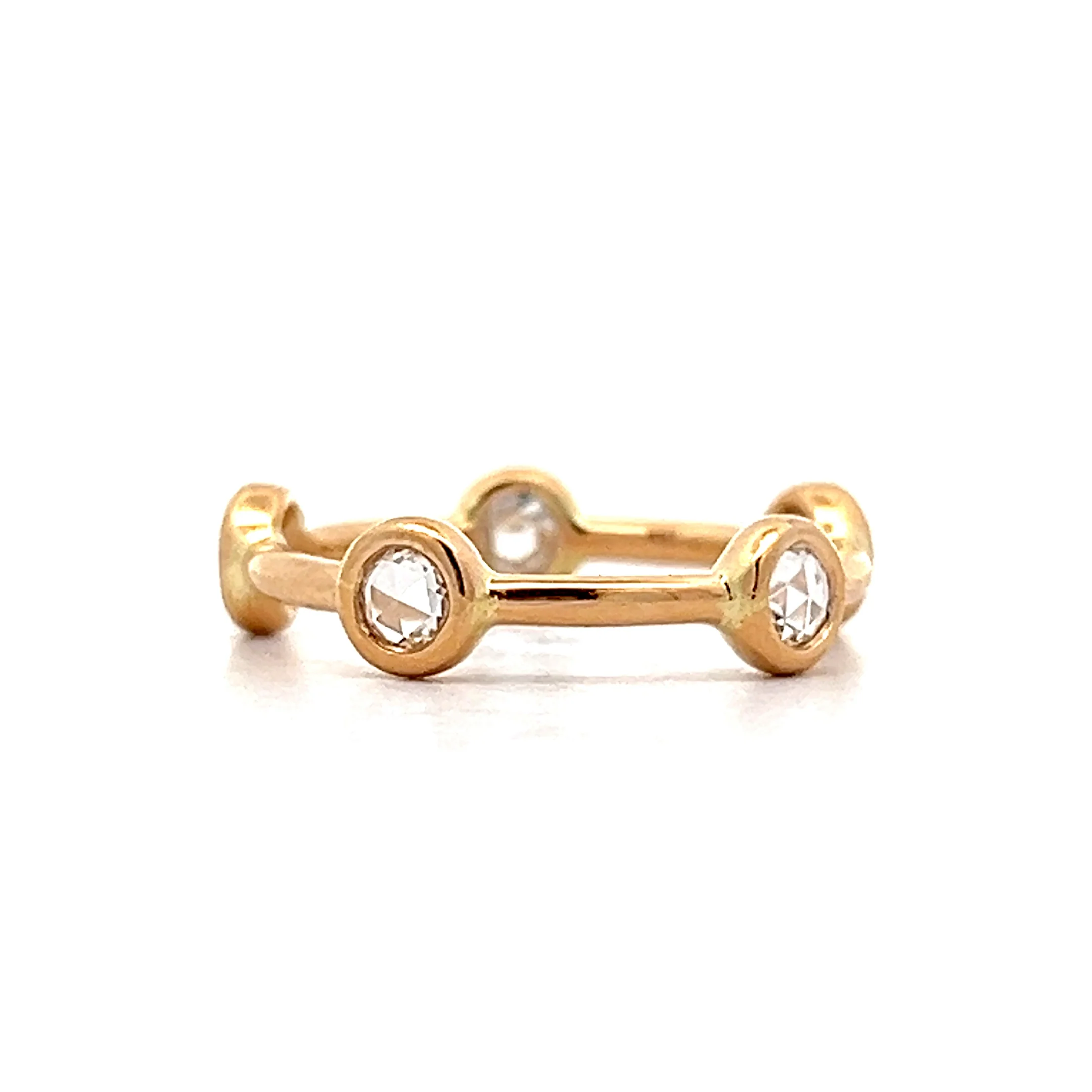 .44 Rose Cut Diamond Station Band in 18k Yellow Gold - Image 3