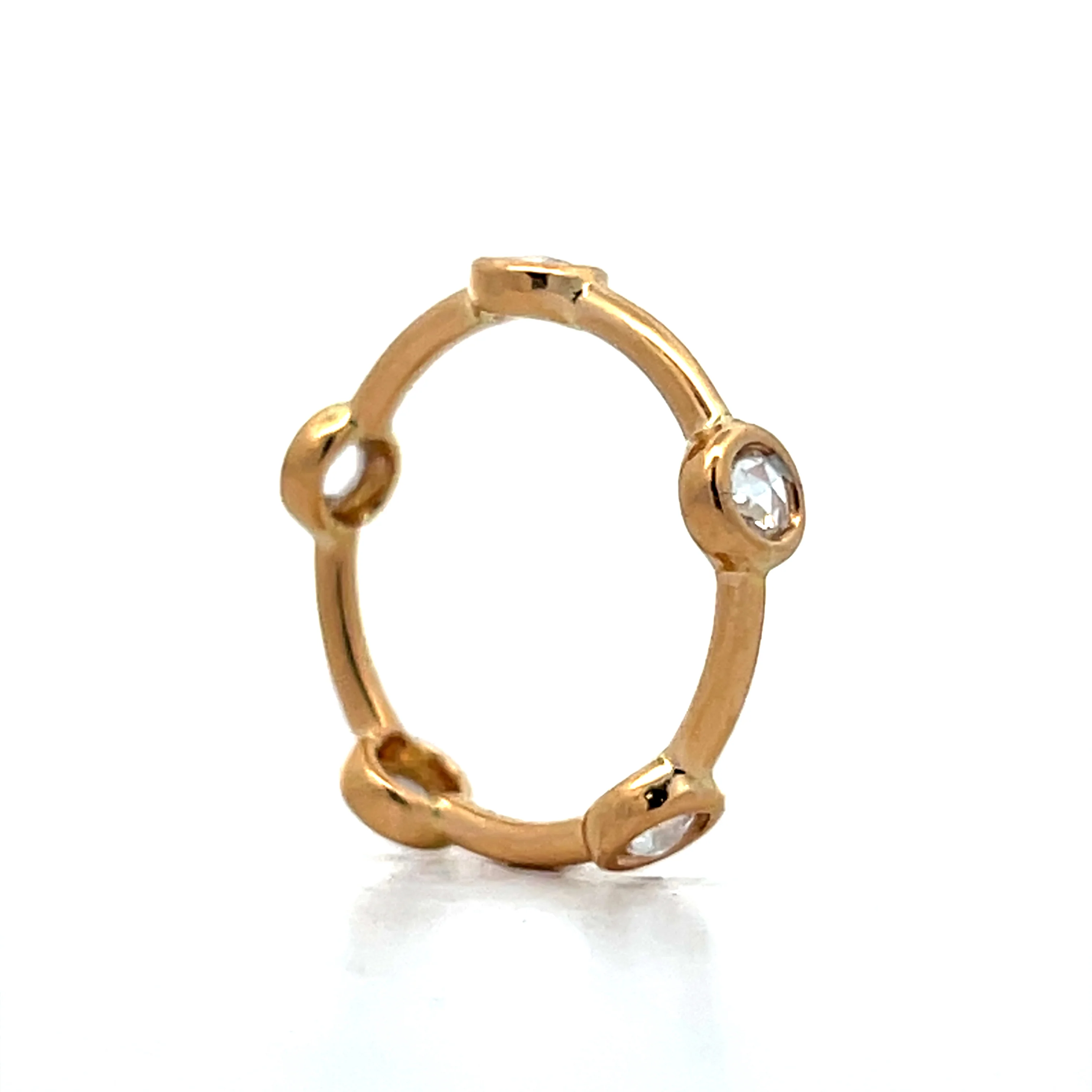 .44 Rose Cut Diamond Station Band in 18k Yellow Gold - Image 5