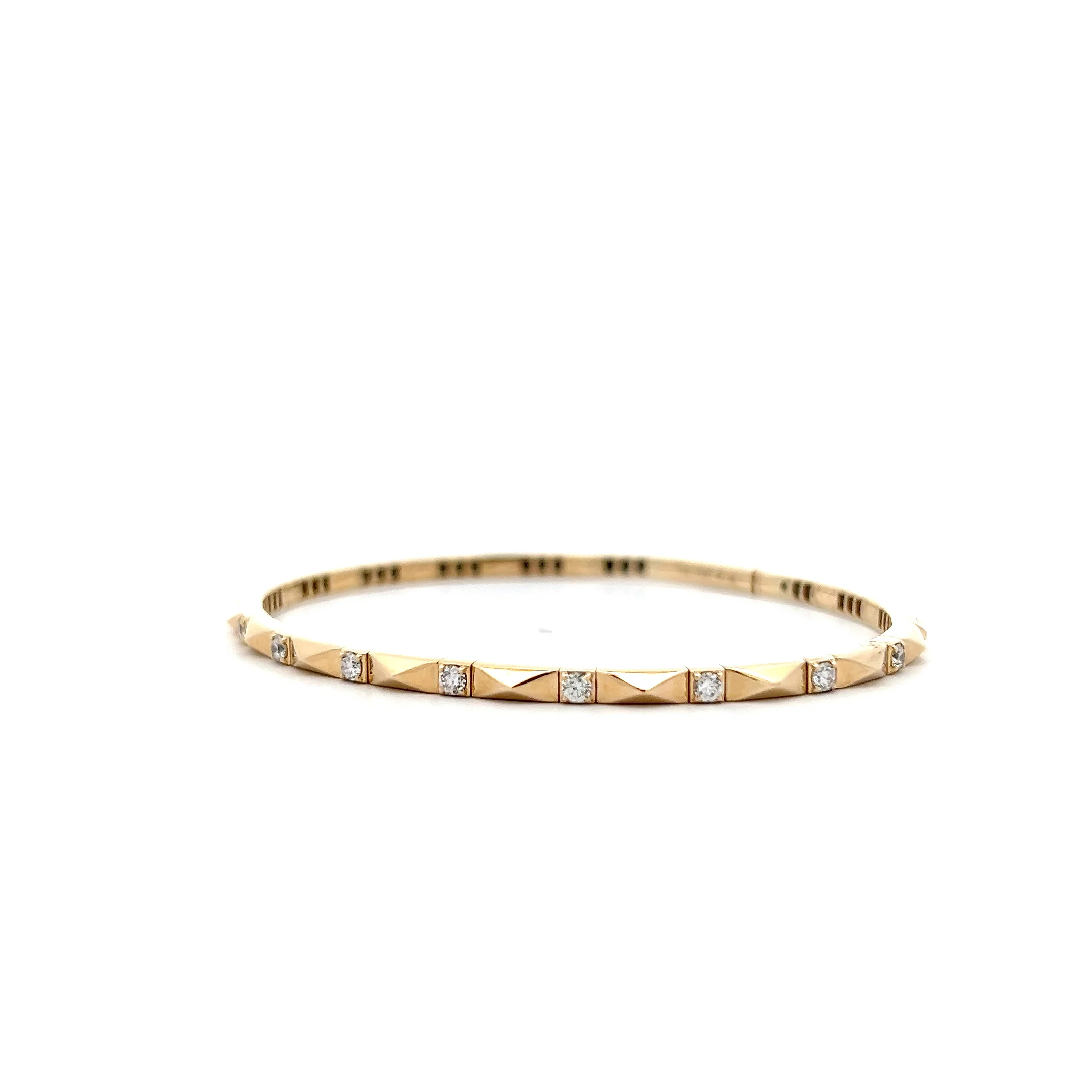 .44 Thin Diamond Bangle Bracelet in 14k Yellow Gold - Image 2