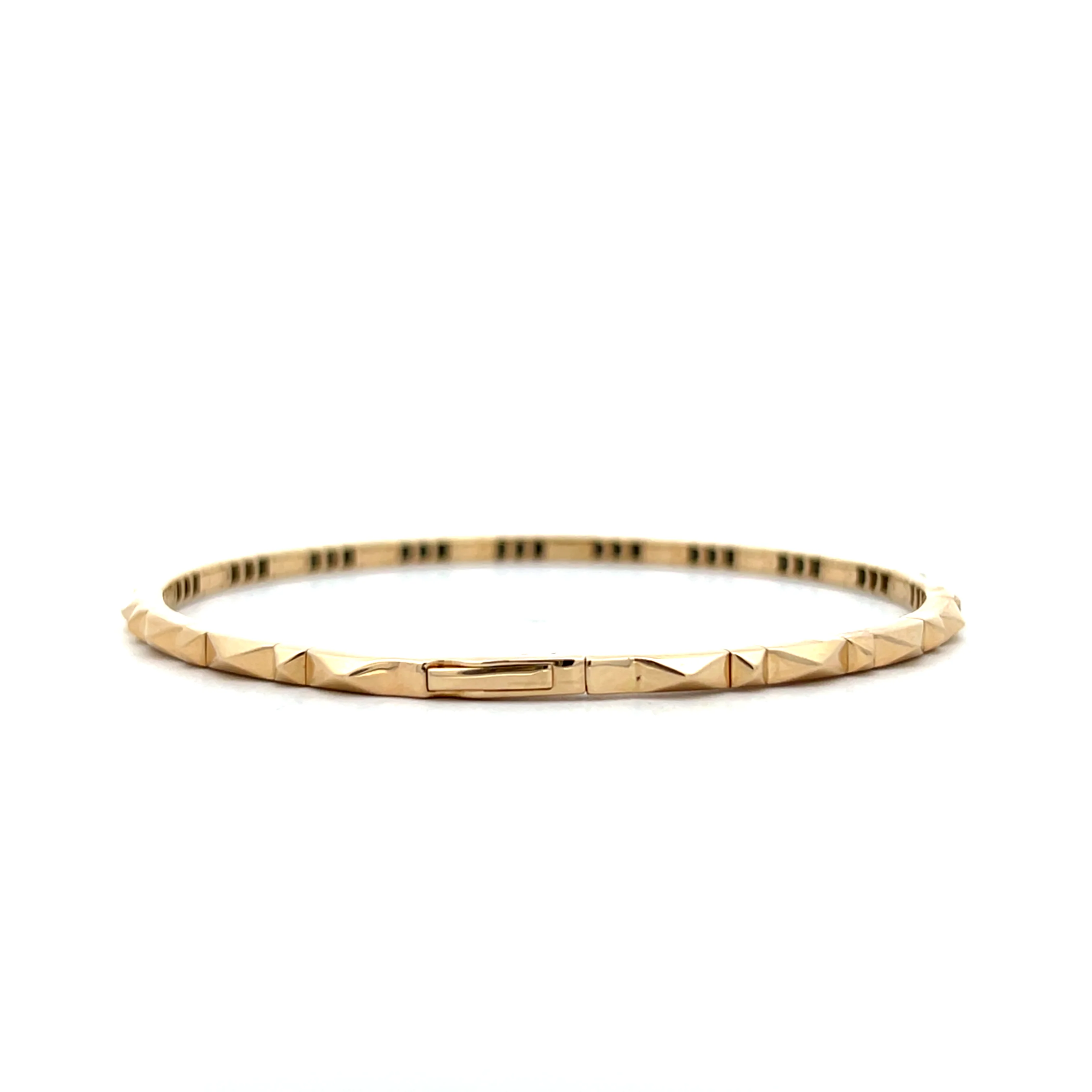 .44 Thin Diamond Bangle Bracelet in 14k Yellow Gold - Image 4