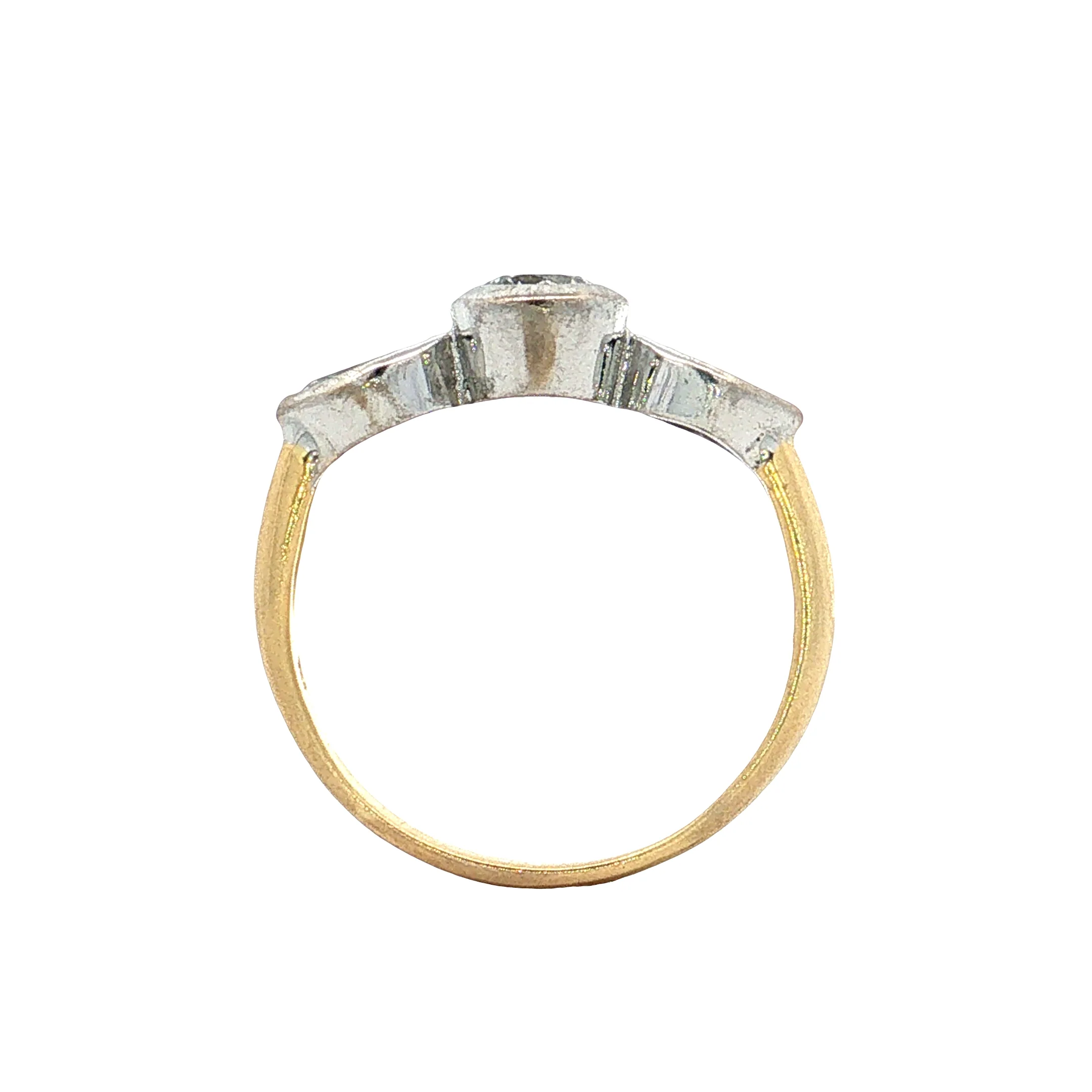 .44 Three Stone Diamond Engagement Ring Two-Tone 18k - Image 4