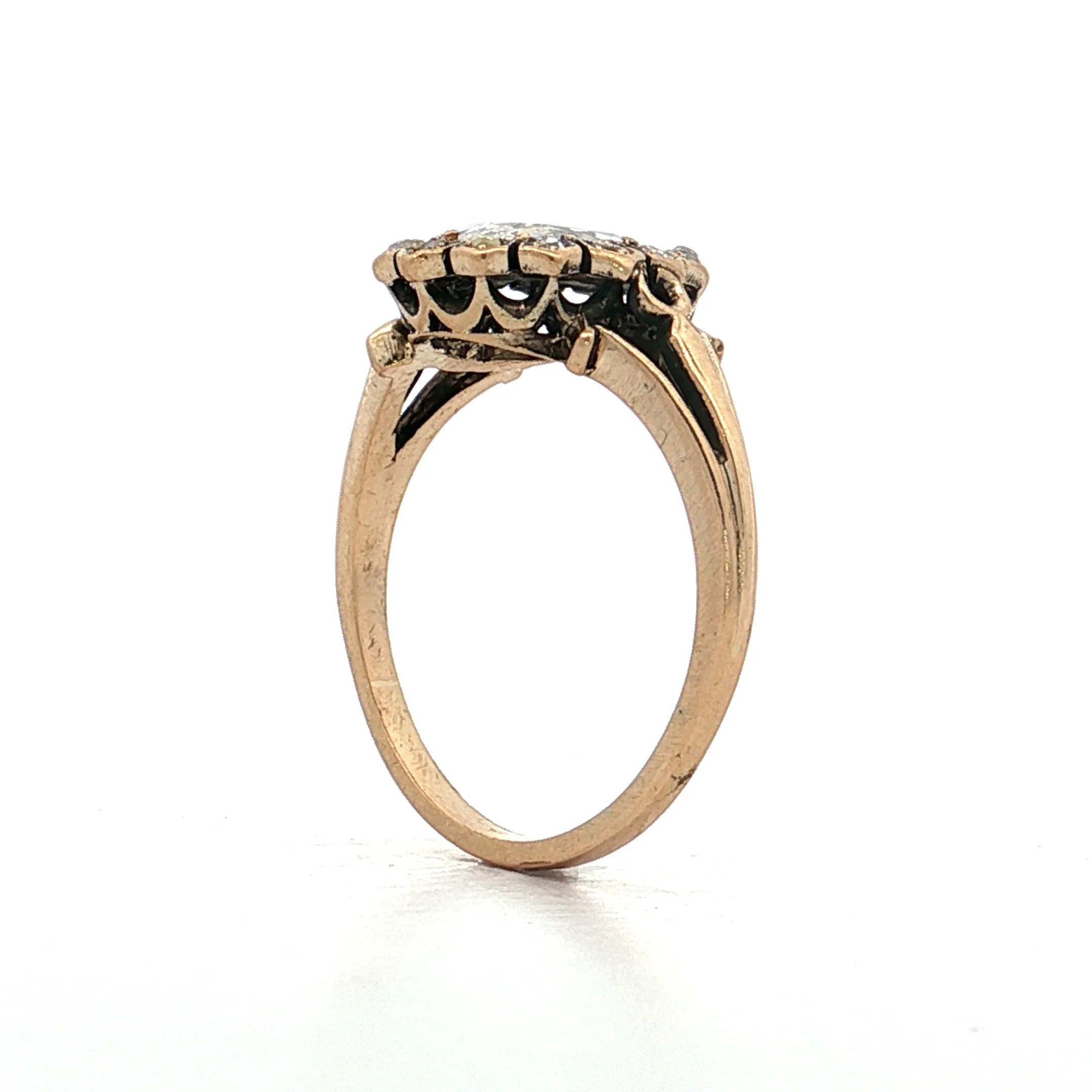 .44 Vintage Victorian Rose Cut Diamond Engagement Ring 14k - Image 5
