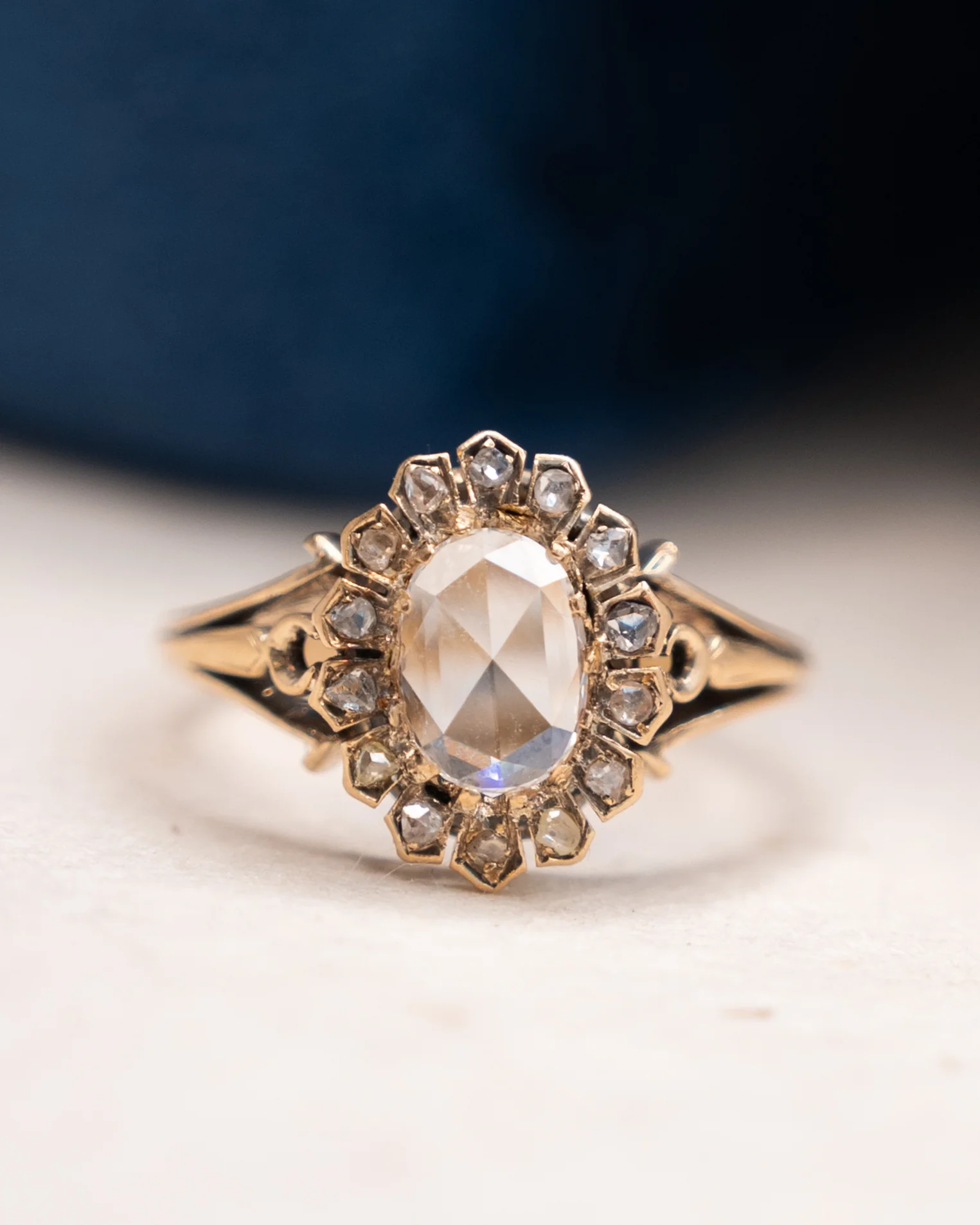 .44 Vintage Victorian Rose Cut Diamond Engagement Ring 14k - Image 7