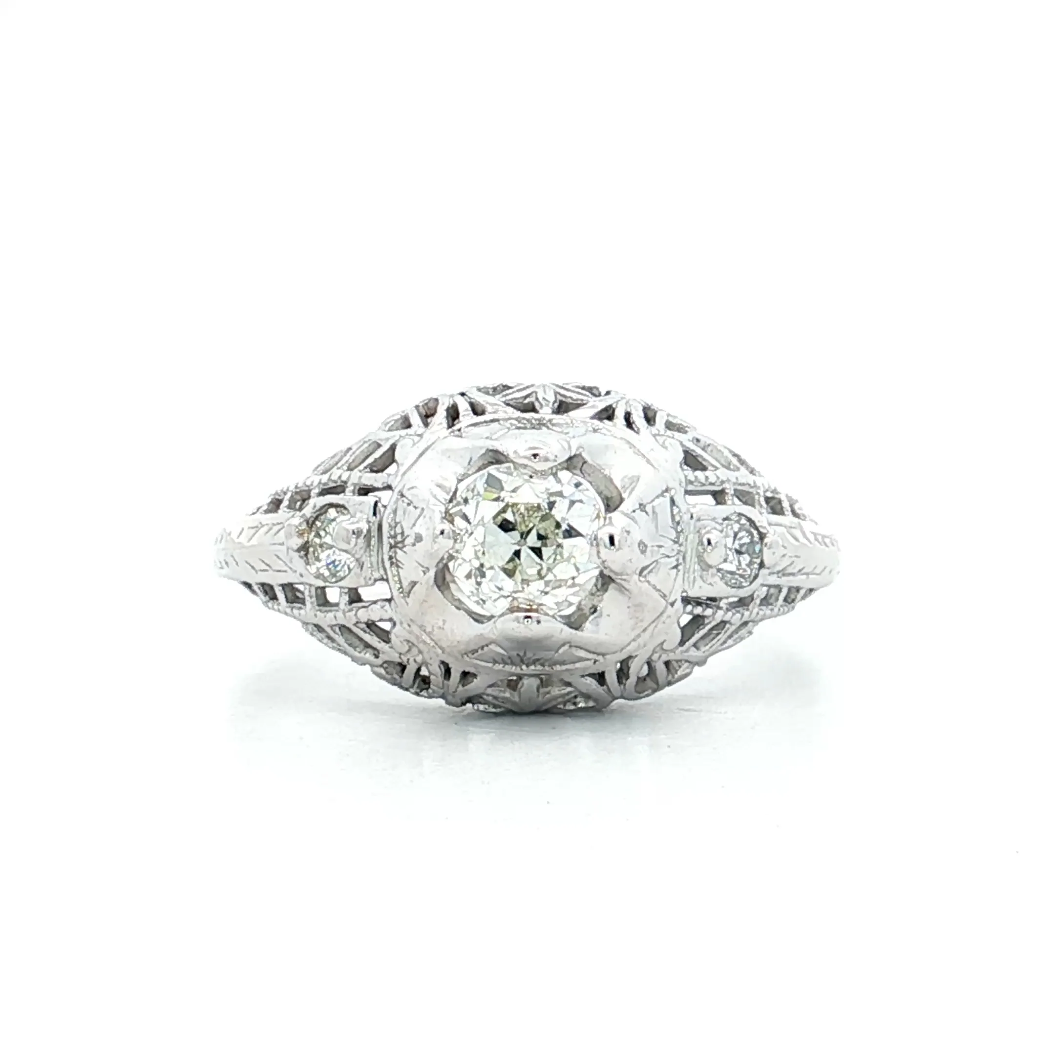 .45 Antique Old Euro Diamond Engagement Ring 18k