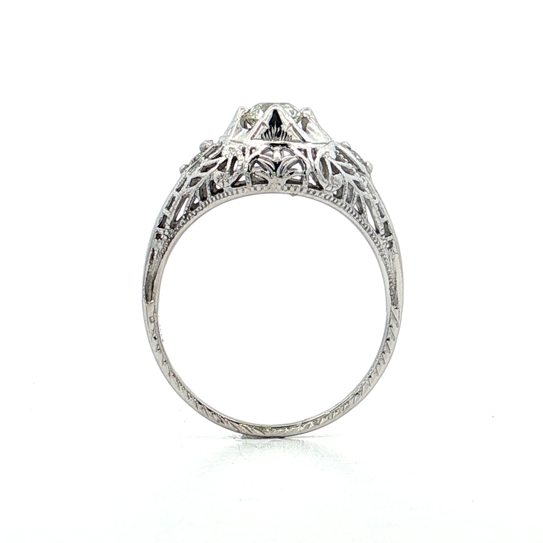 .45 Antique Old Euro Diamond Engagement Ring 18k - Image 4