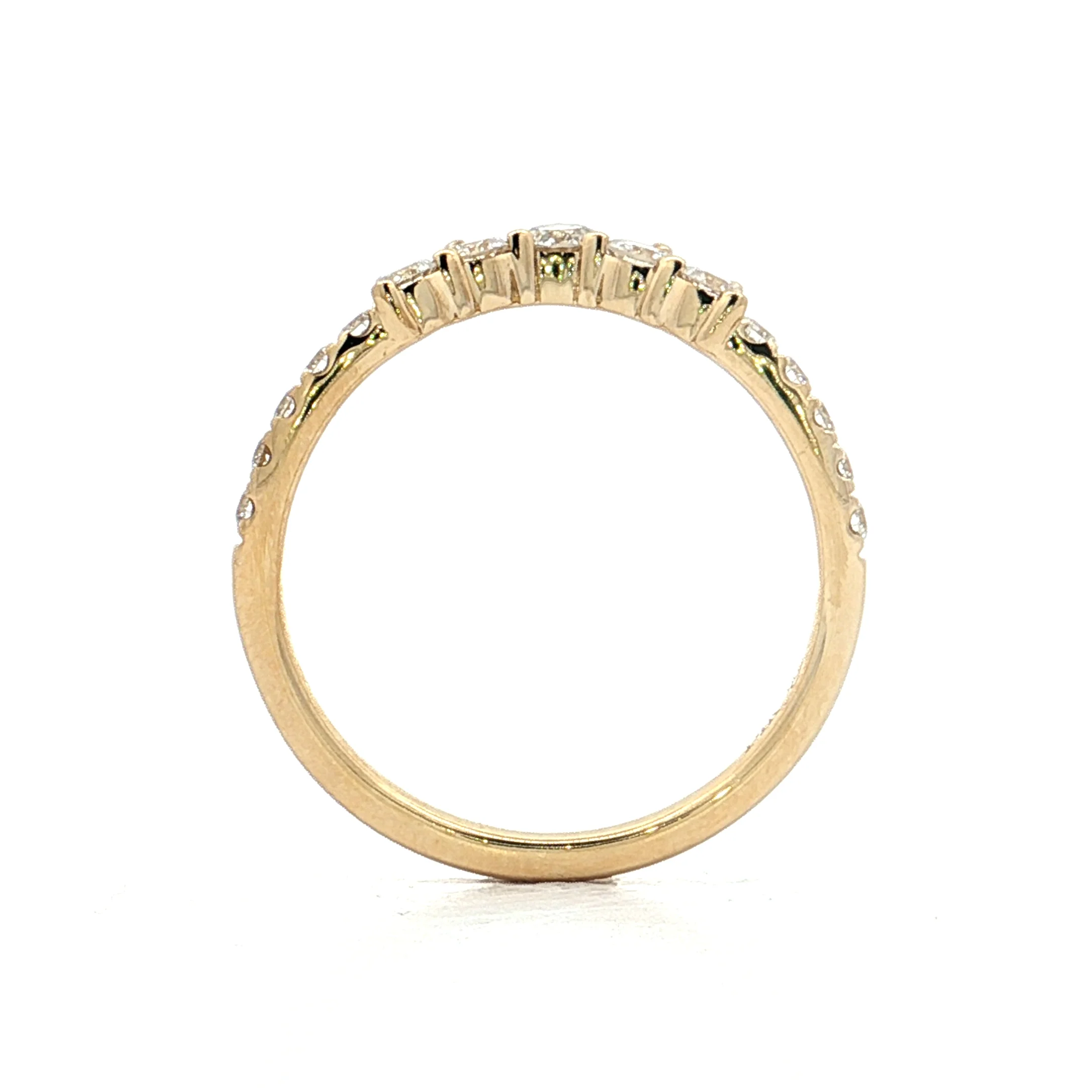 .45 Graduated Diamond Contour Band 14k Yellow Gold - Image 4