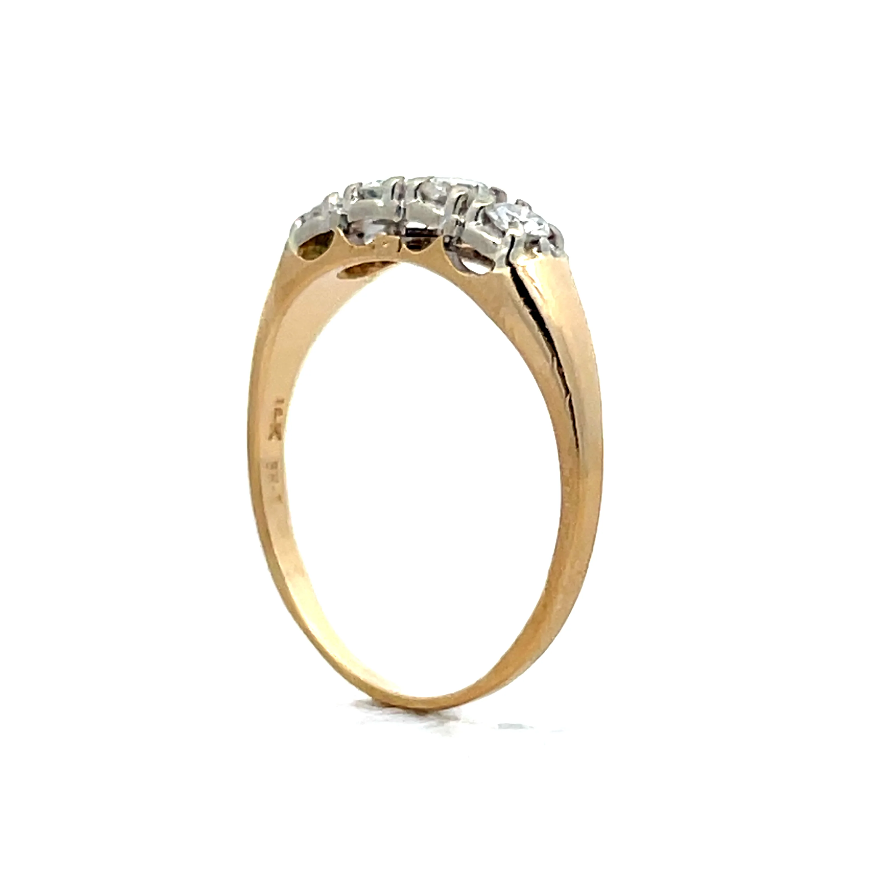.45 Vintage 1950s Diamond Wedding Band in 14k - Image 5