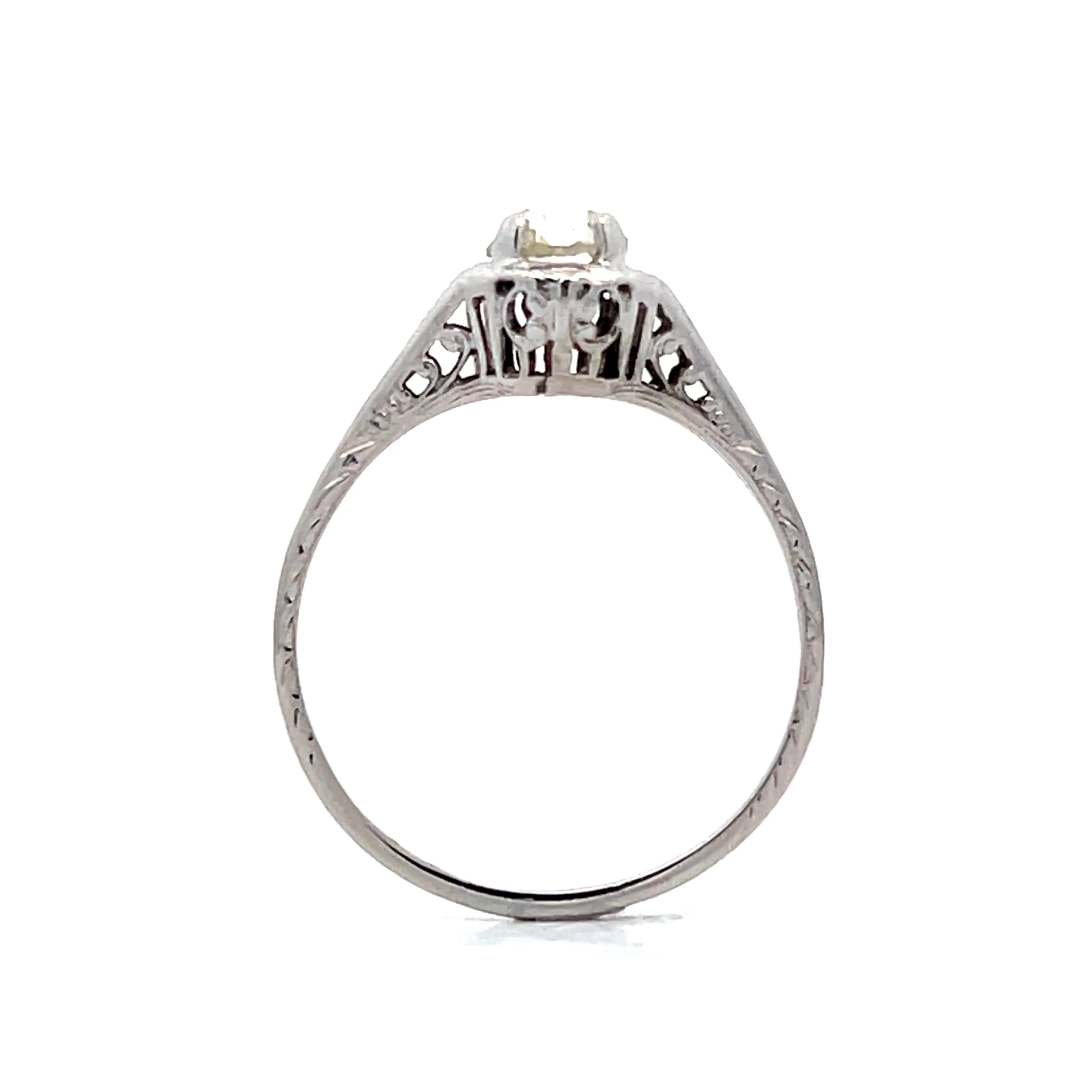 .45 Vintage Belais Bros Deco Rose Diamond Engagement Ring - Image 4
