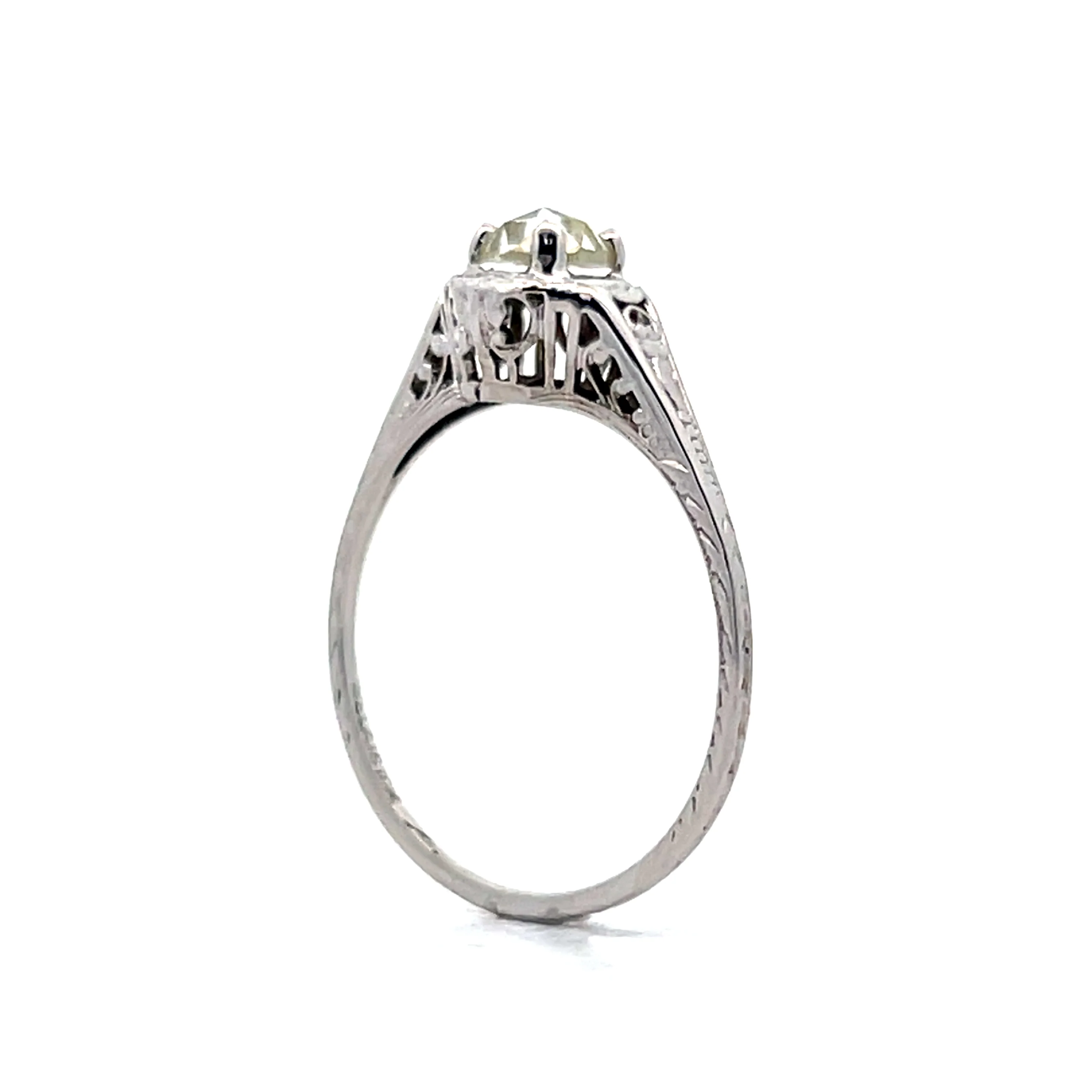 .45 Vintage Belais Bros Deco Rose Diamond Engagement Ring - Image 5