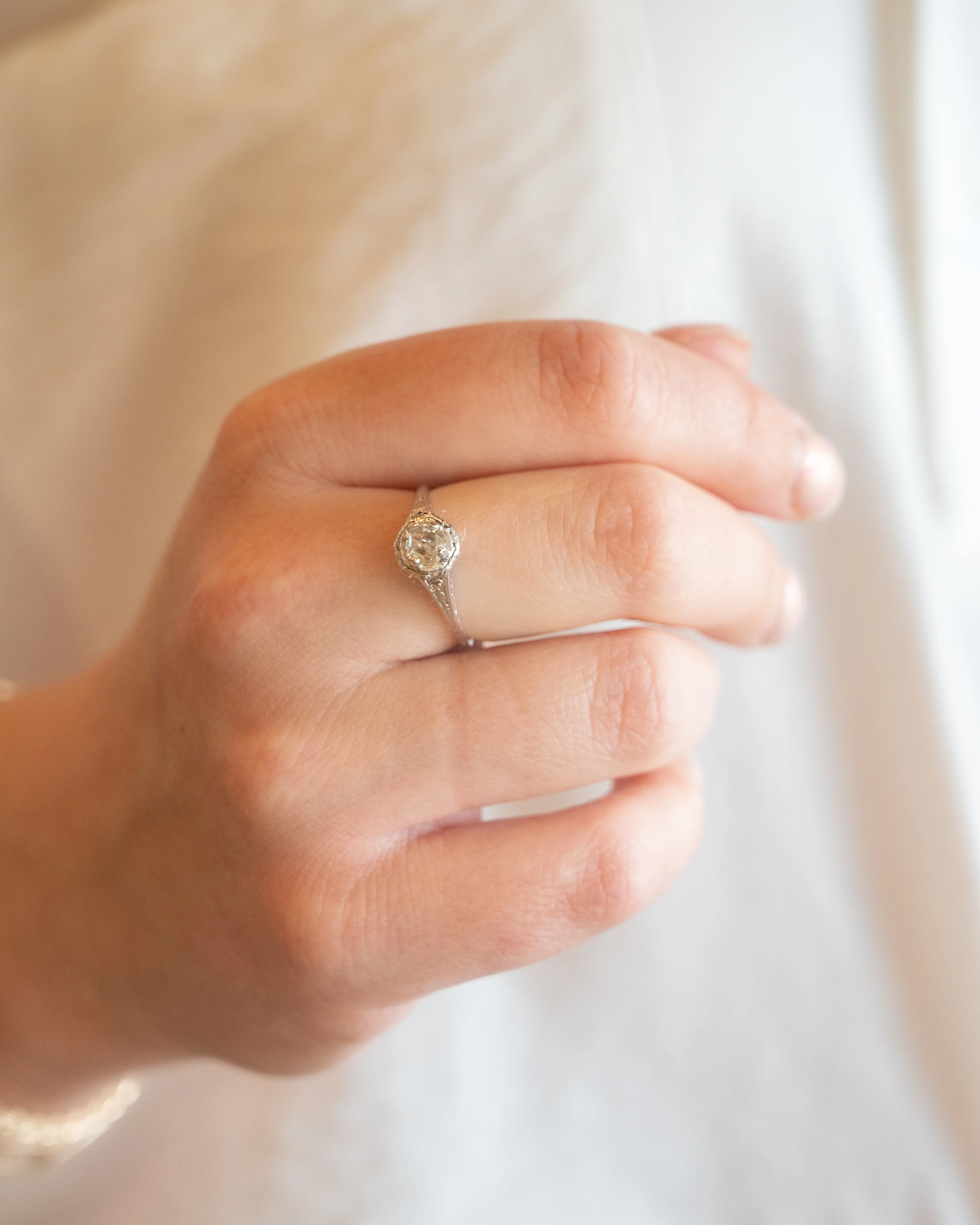 .45 Vintage Belais Bros Deco Rose Diamond Engagement Ring - Image 7