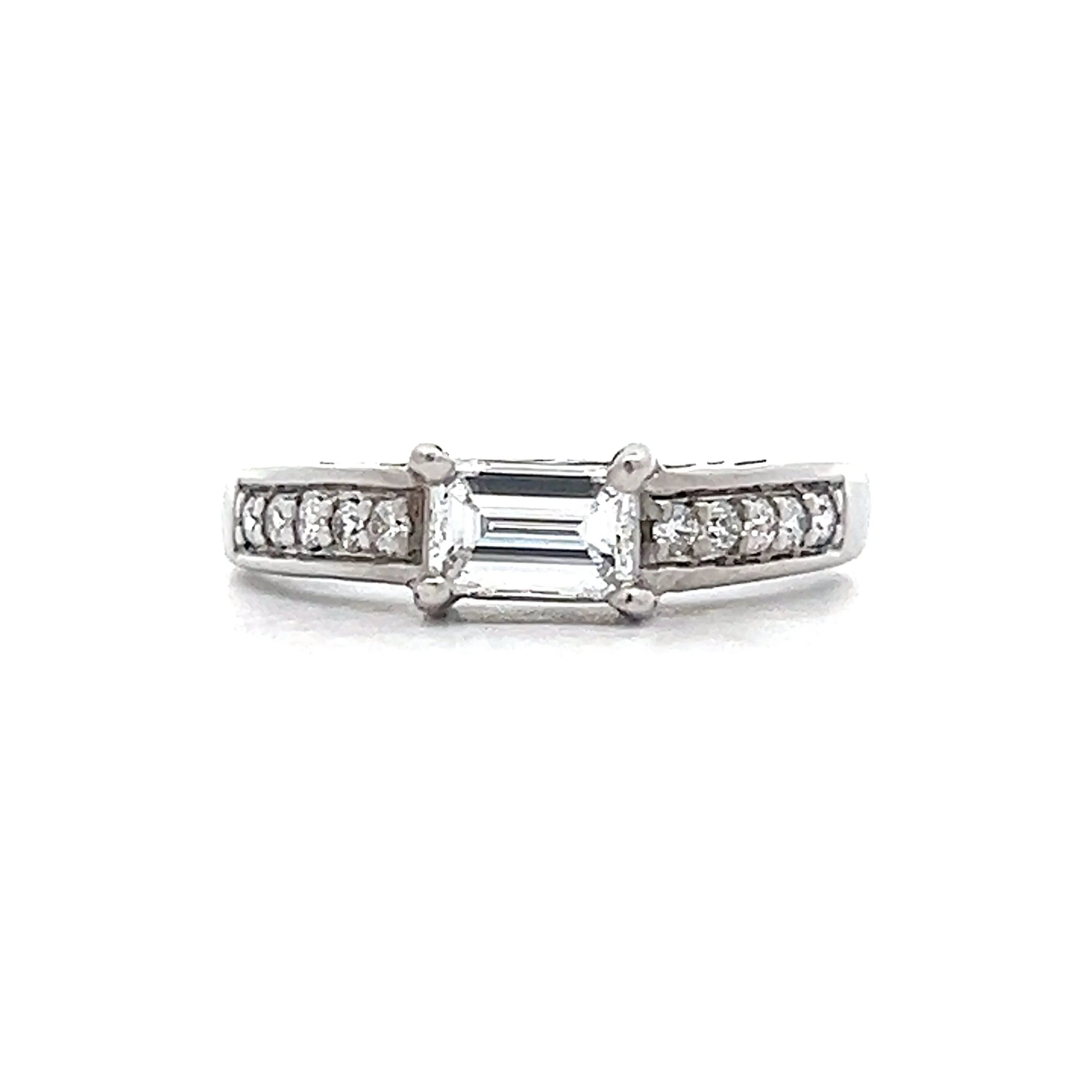 .46 Emerald Cut Diamond Engagement Ring in White Gold