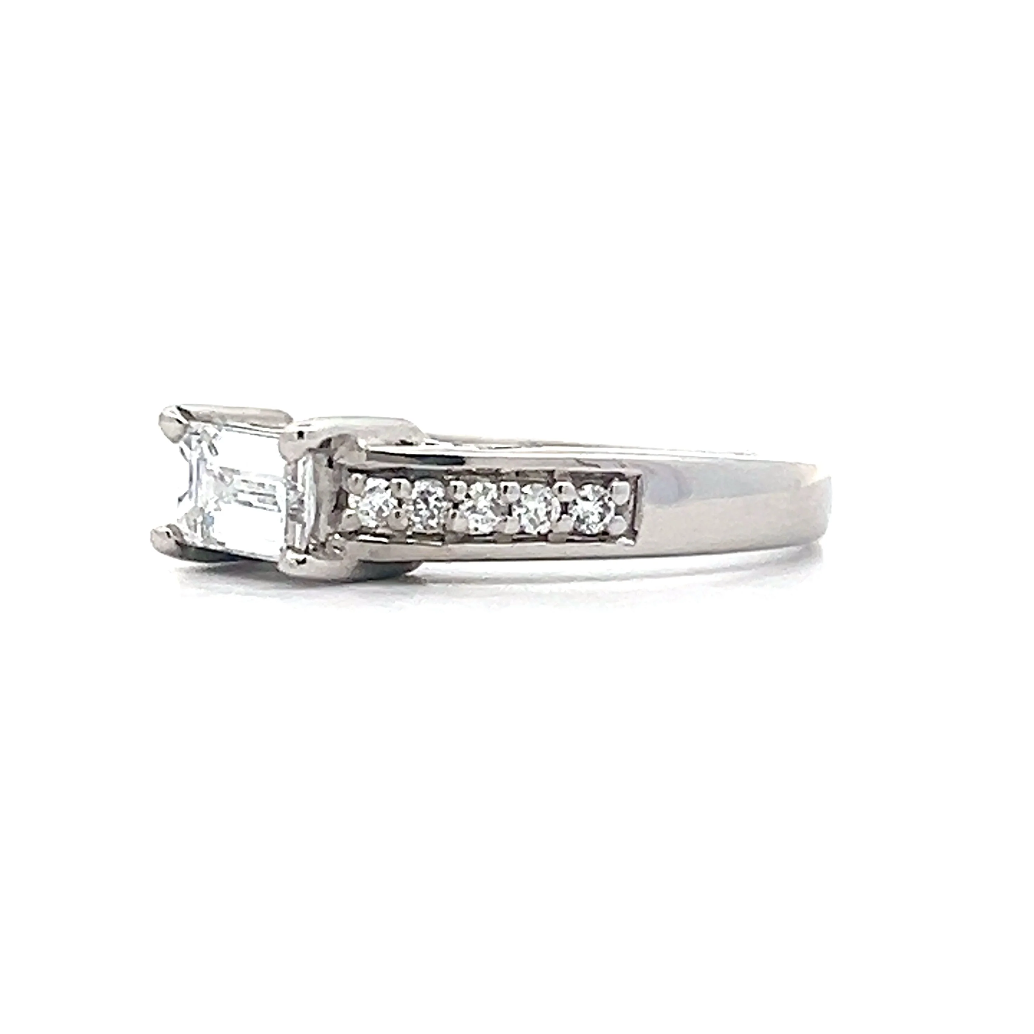 .46 Emerald Cut Diamond Engagement Ring in White Gold - Image 2