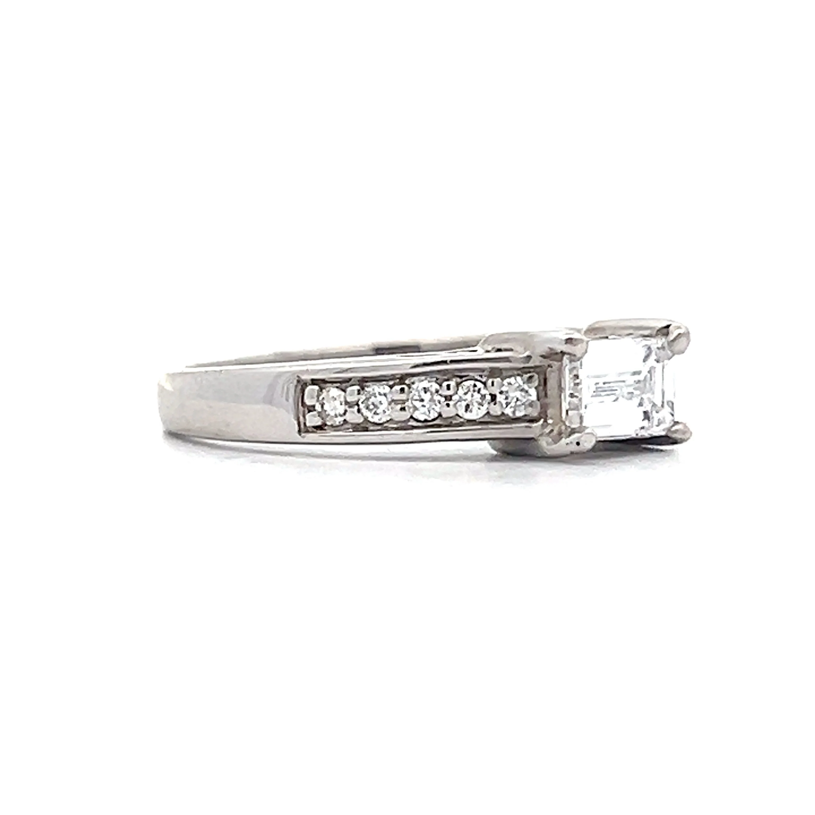 .46 Emerald Cut Diamond Engagement Ring in White Gold - Image 3