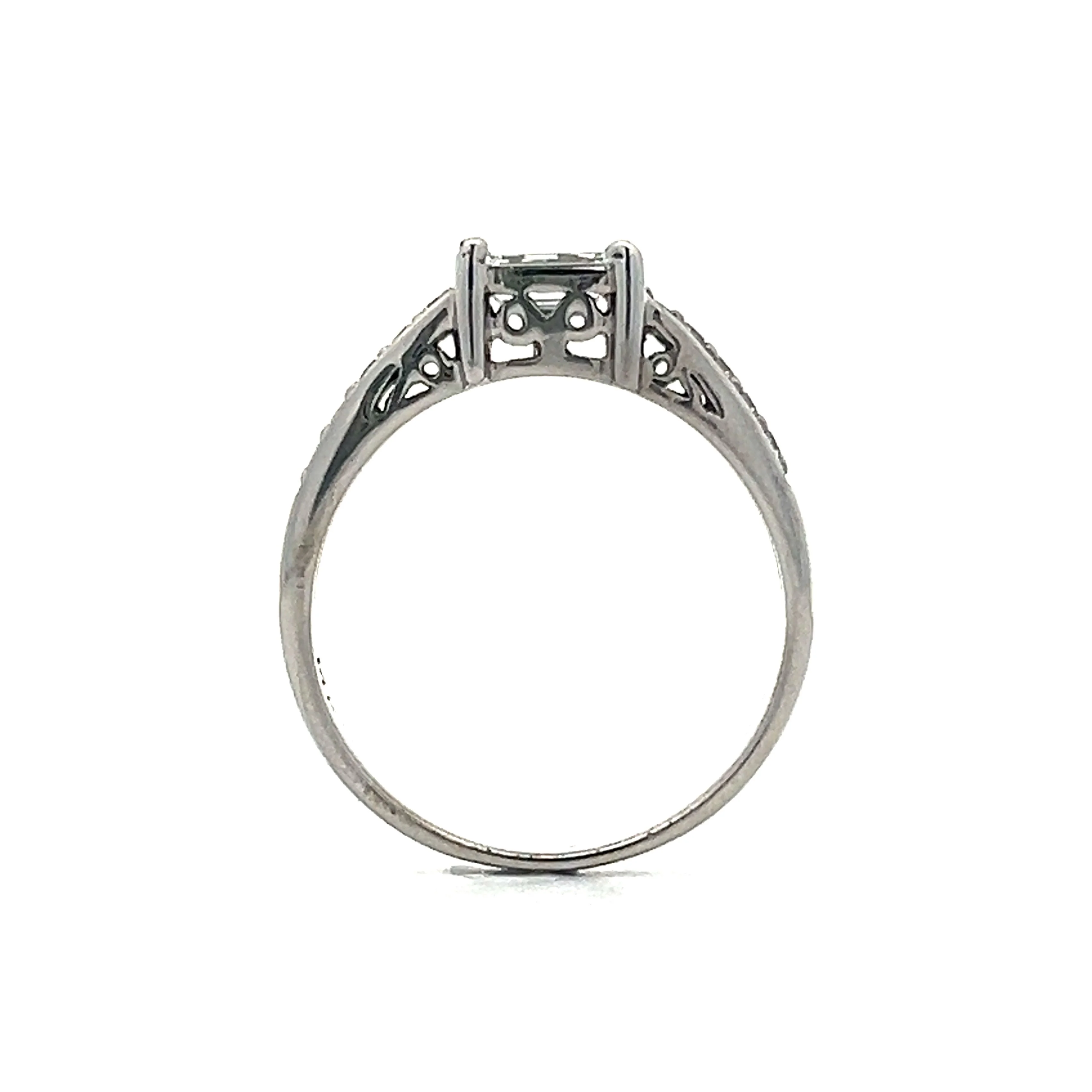 .46 Emerald Cut Diamond Engagement Ring in White Gold - Image 4