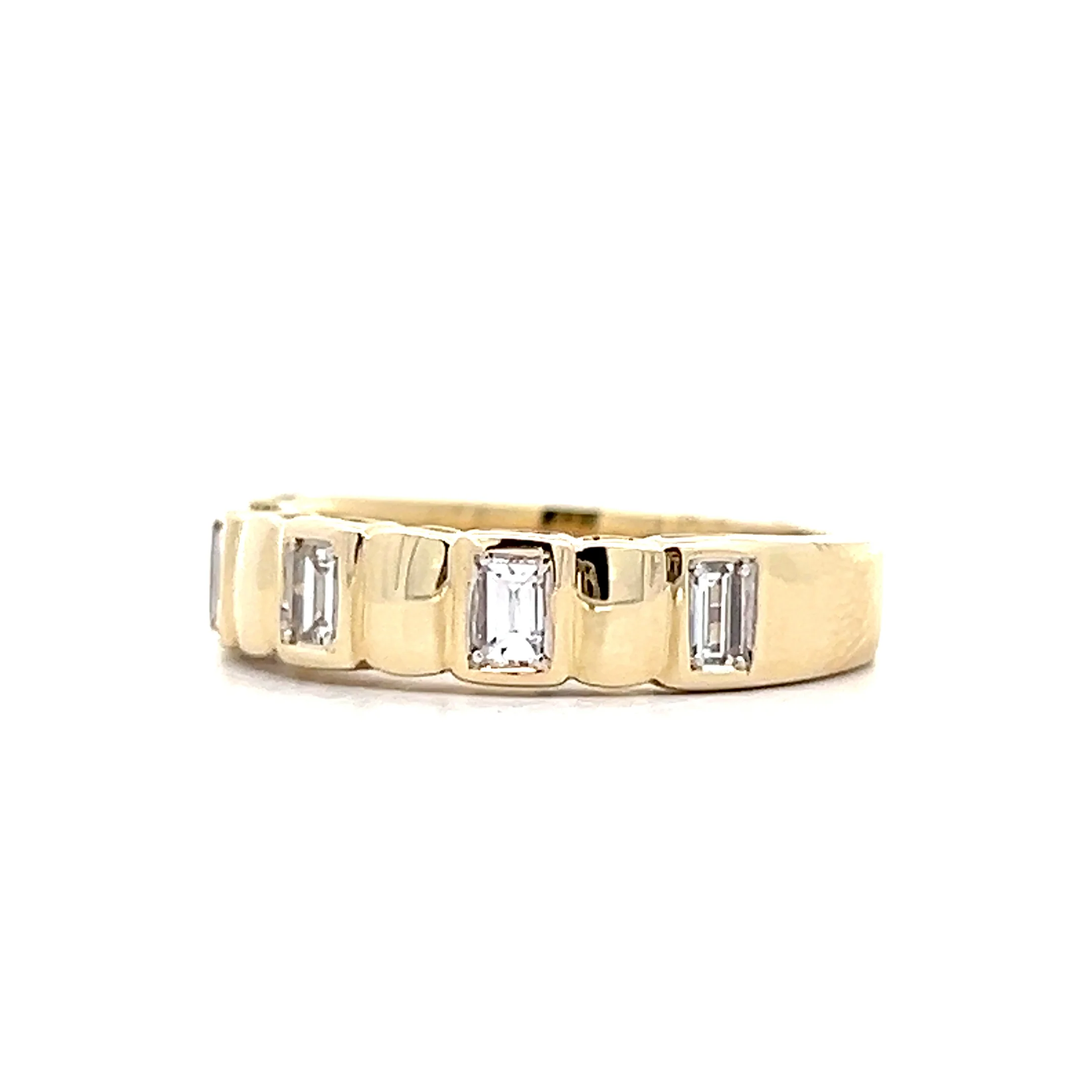 .46 Five Stone Bezel Wedding Band in 14k - Image 2