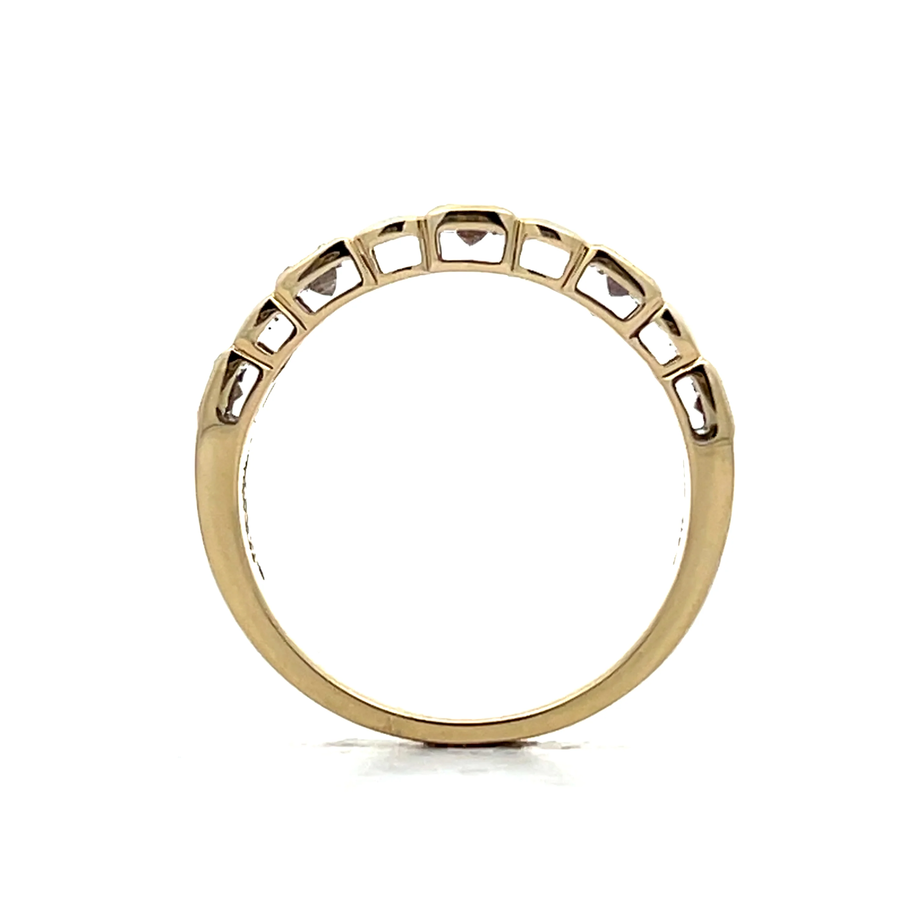 .46 Five Stone Bezel Wedding Band in 14k - Image 4