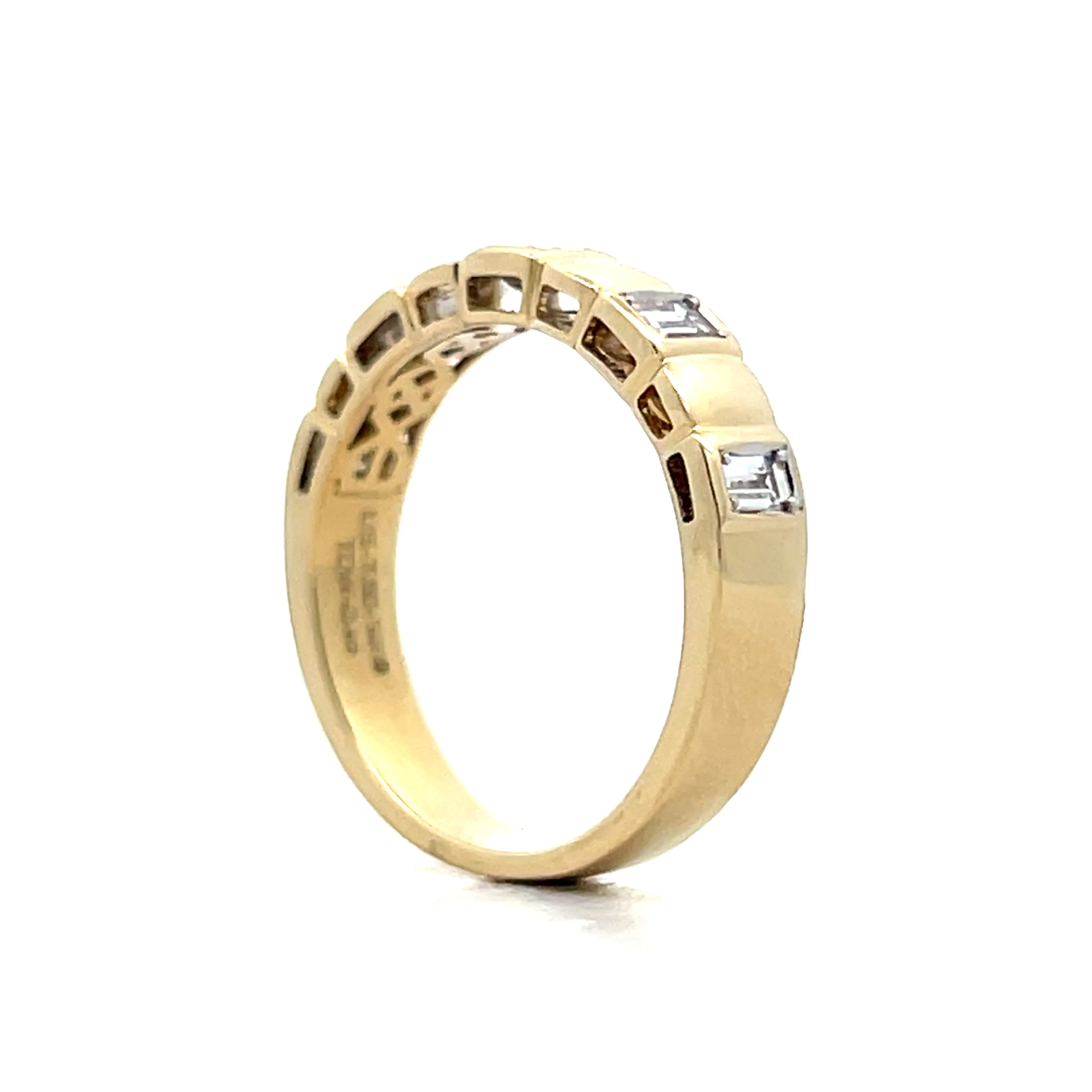 .46 Five Stone Bezel Wedding Band in 14k - Image 5