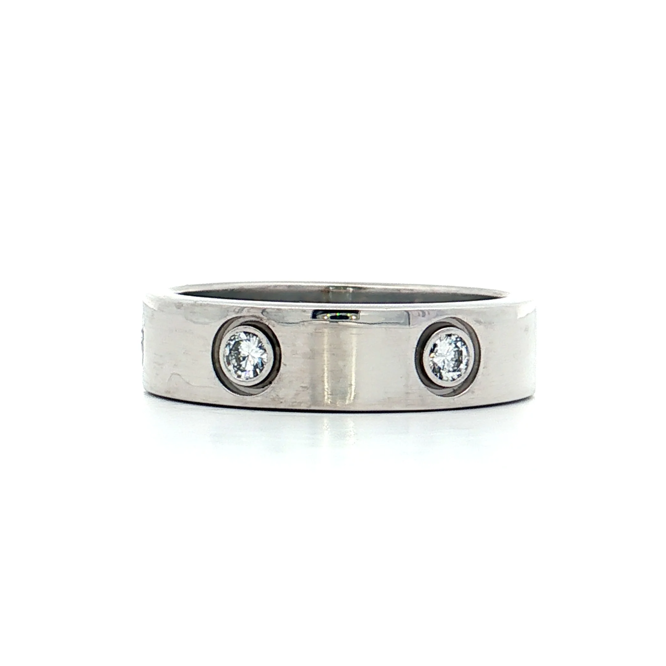 .46 Mens Diamond Cartier Love Ring 18k White Gold - Image 3